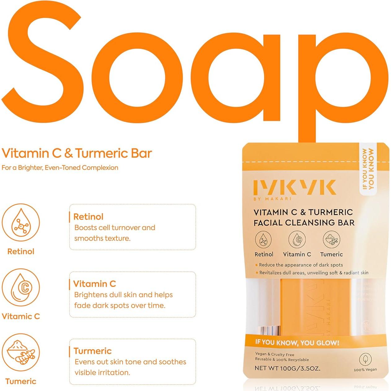 Barra Limpiadora Facial Makari Vitamina C y Cúrcuma 99g