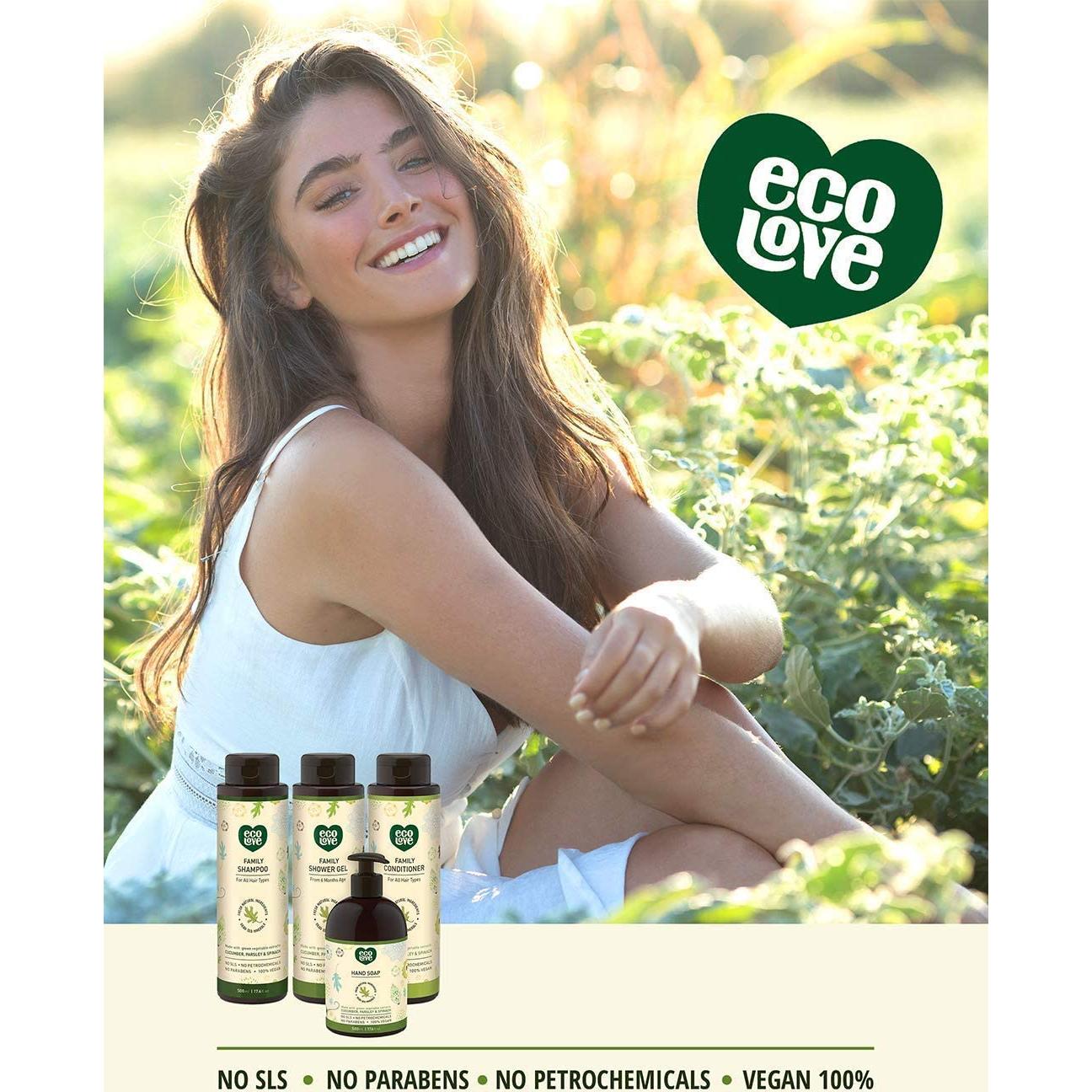 ecoLove Gel de Ducha y Jabón de Manos Orgánico Vegano 2x500ml