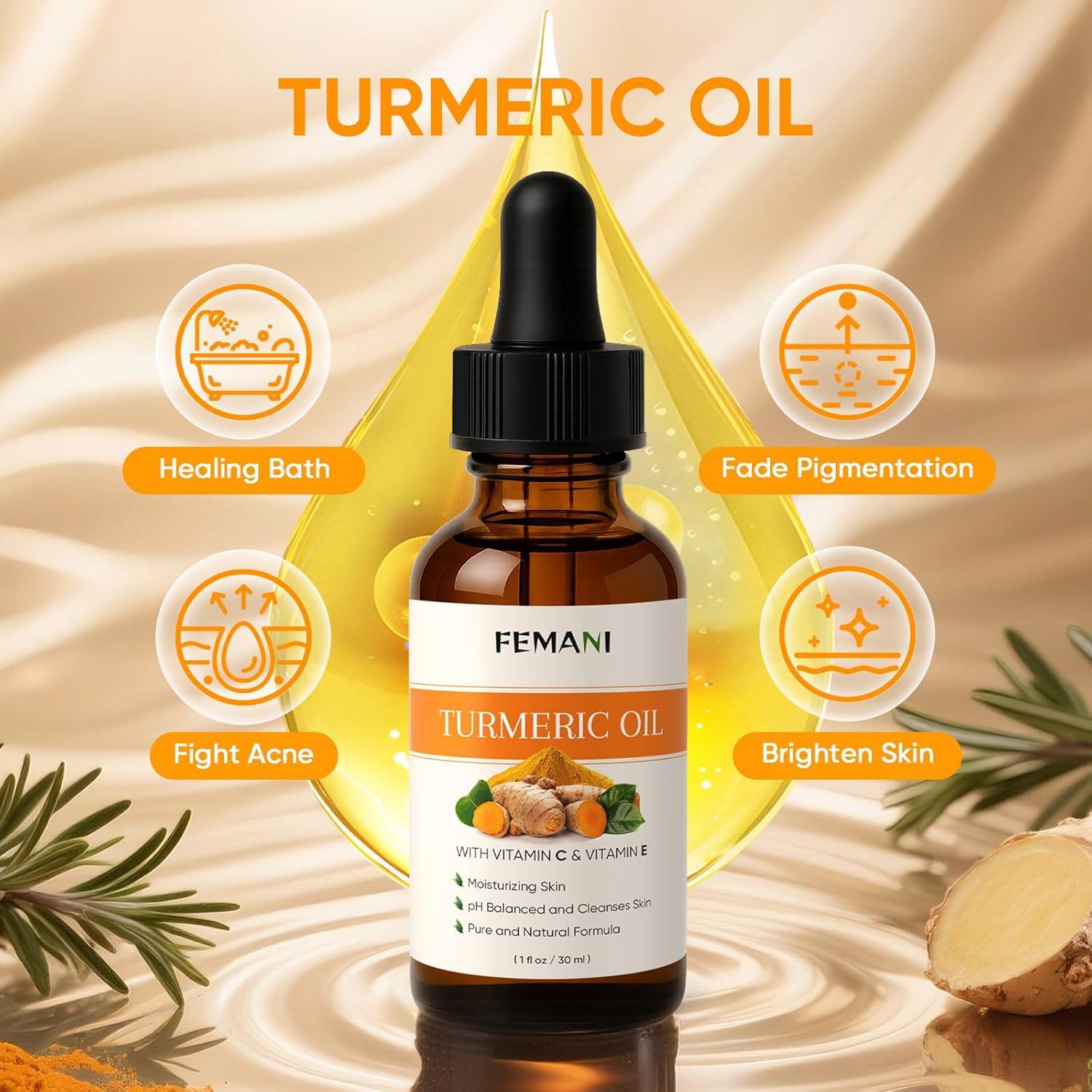 Juego de Cuidado Facial de Cúrcuma Femeni - Jabón y Aceite