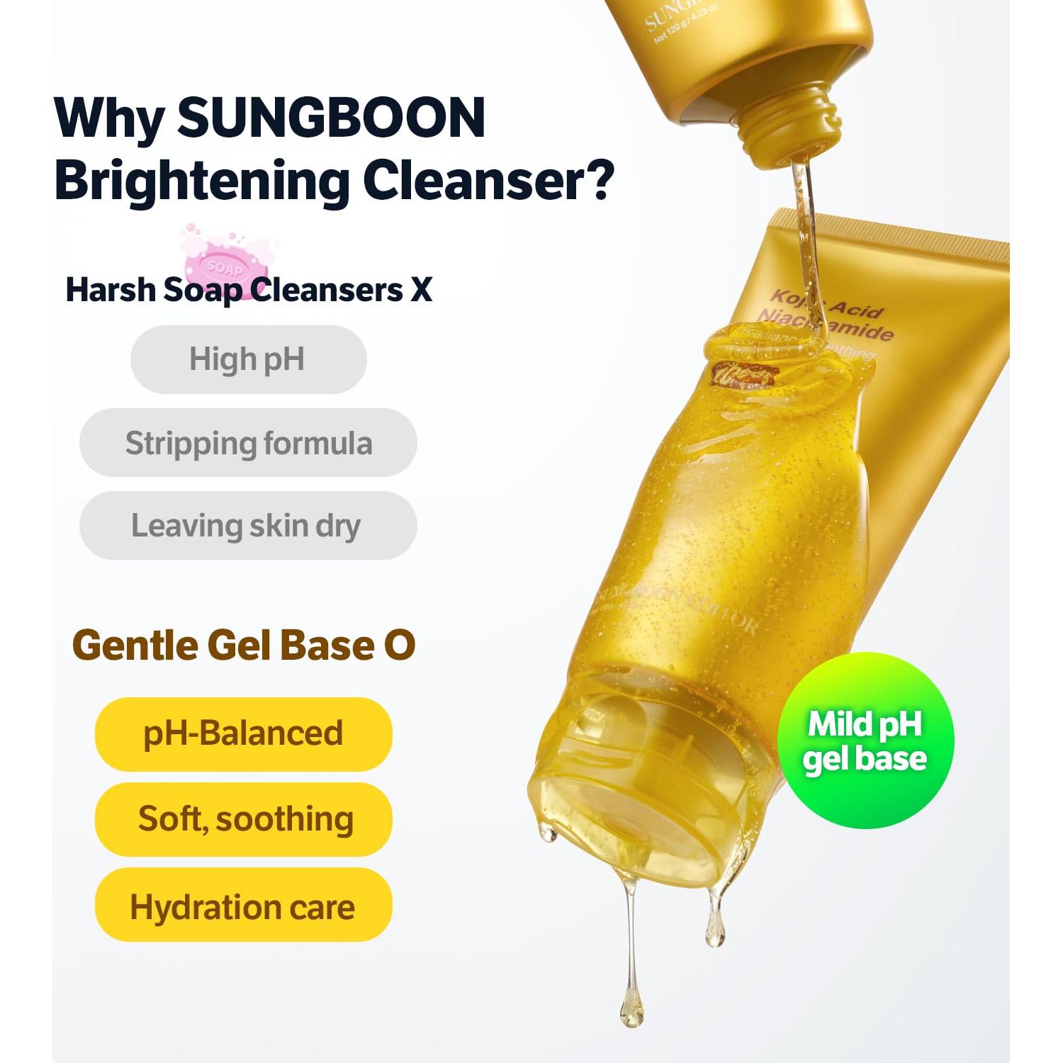 Limpiador Facial Gel Kojico y Niacinamida SUNGBOON 140g