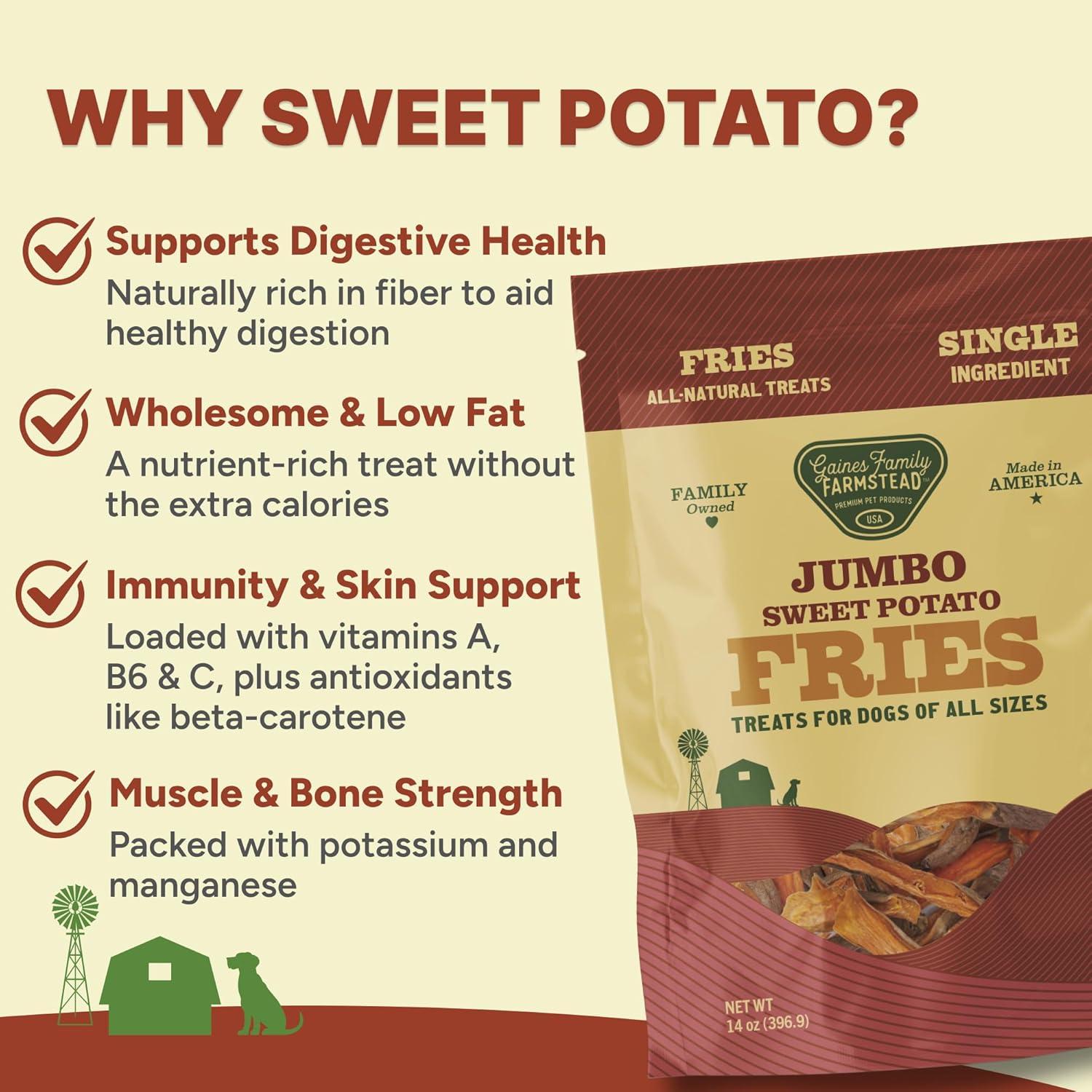 Golosinas para Perros Gaines Family Farmstead 396 g - Papas Fritas de Batata Sin Granos