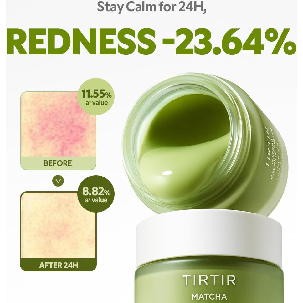 Crema Calmante de Matcha TIRTIR 50ml Hidratante 24H Piel Sensible