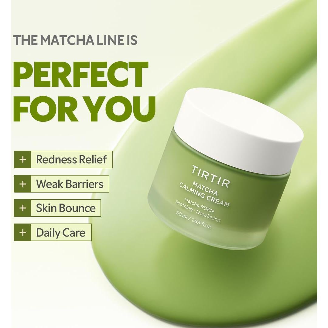 Crema Calmante de Matcha TIRTIR 50ml Hidratante 24H Piel Sensible