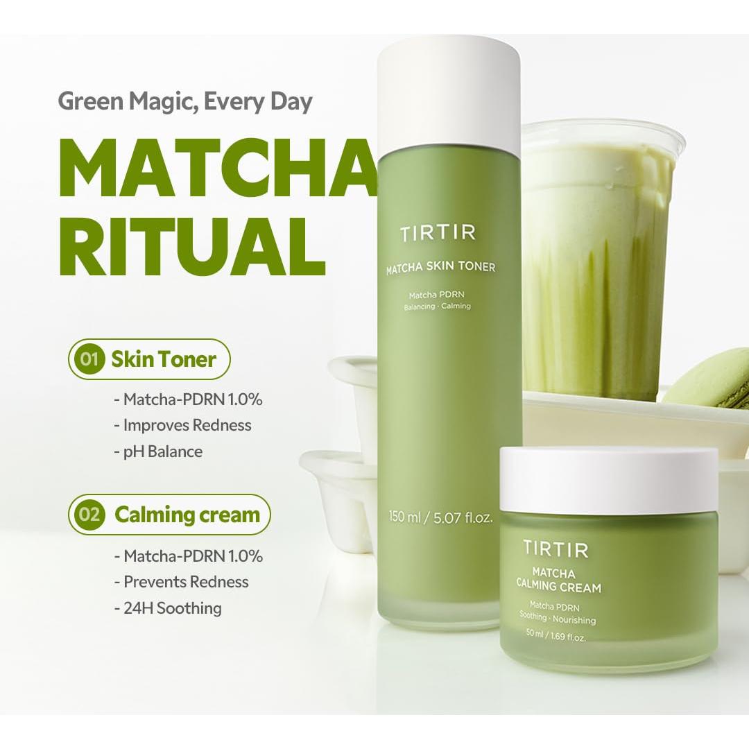 Crema Calmante de Matcha TIRTIR 50ml Hidratante 24H Piel Sensible