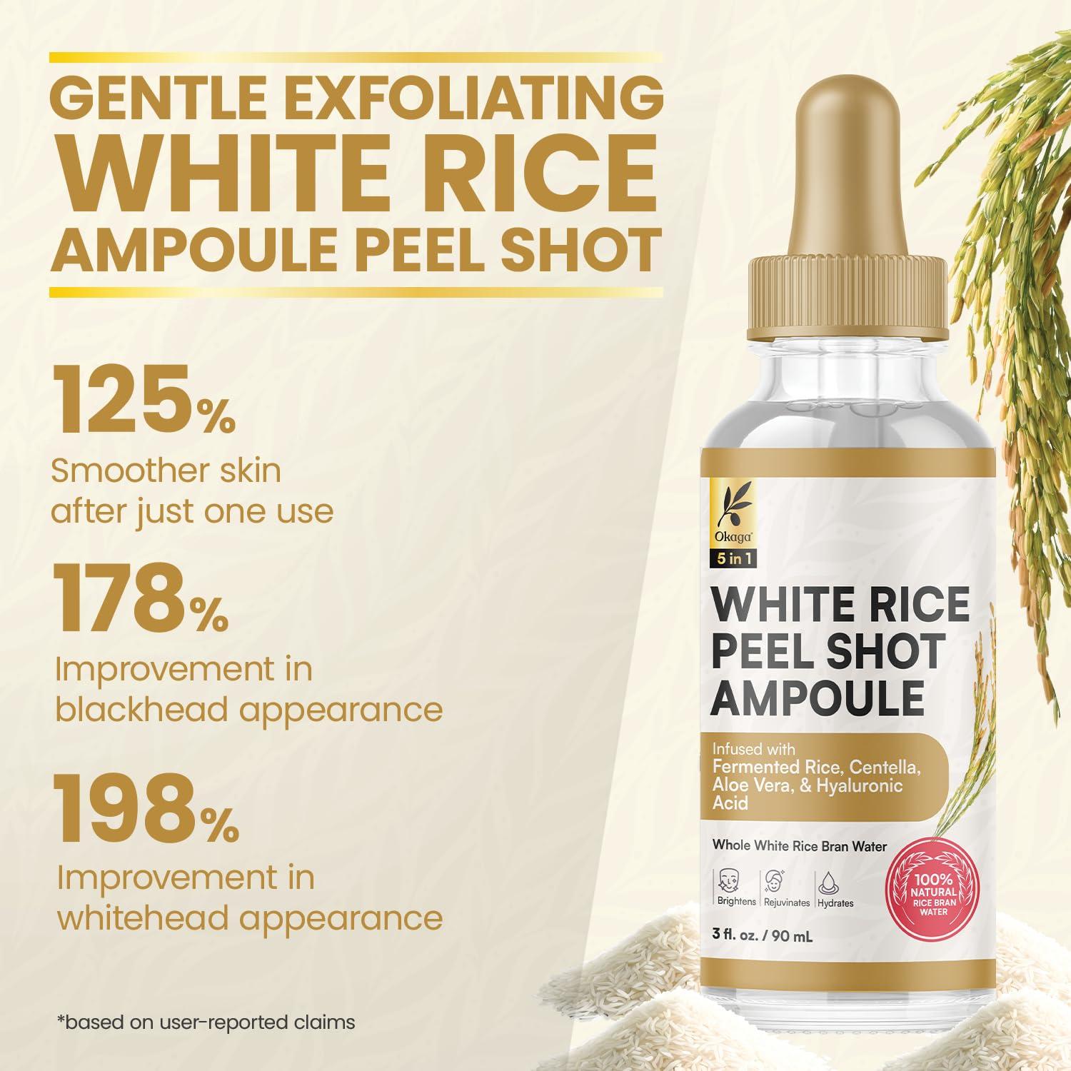 Ampoule Exfoliante de Arroz Okaga 90 mL - Piel Suave y Brillante
