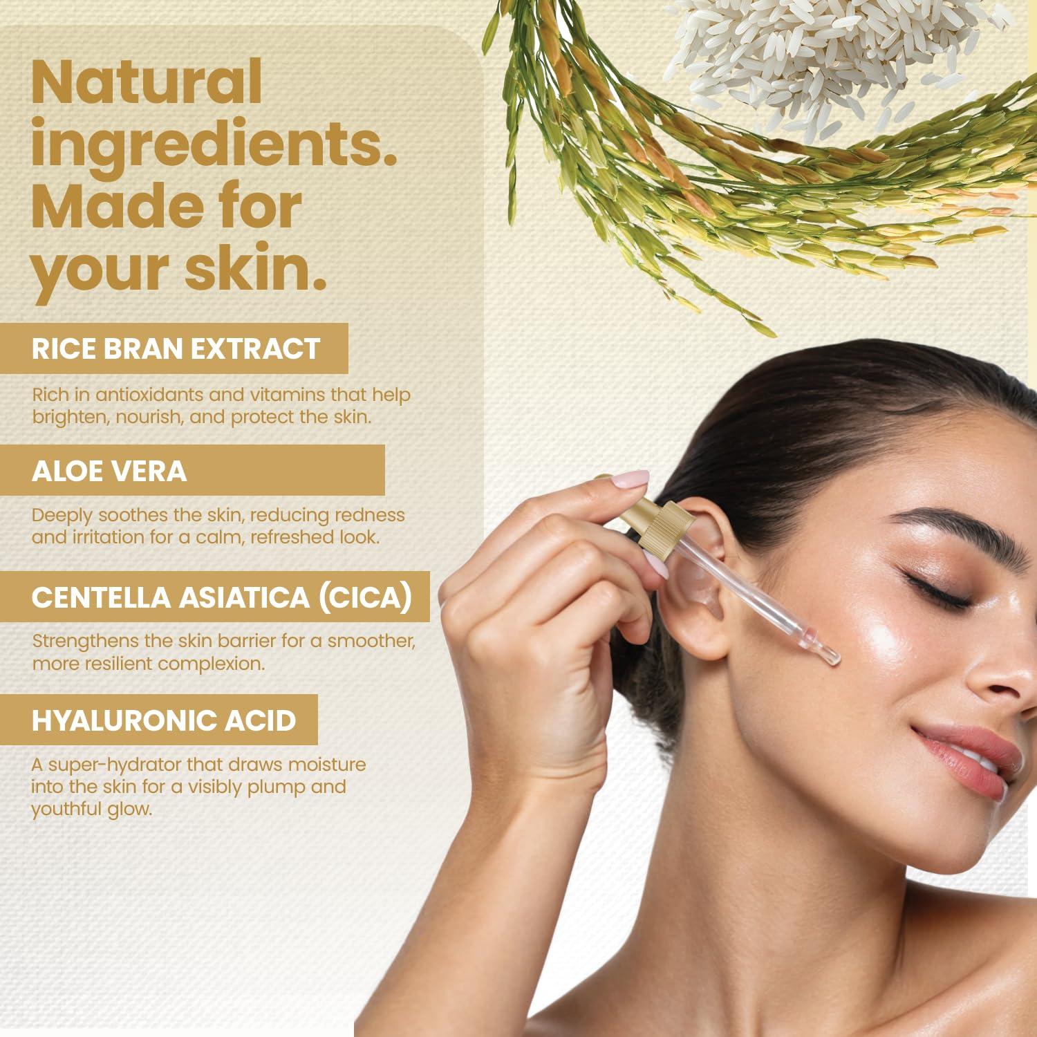 Ampoule Exfoliante de Arroz Okaga 90 mL - Piel Suave y Brillante