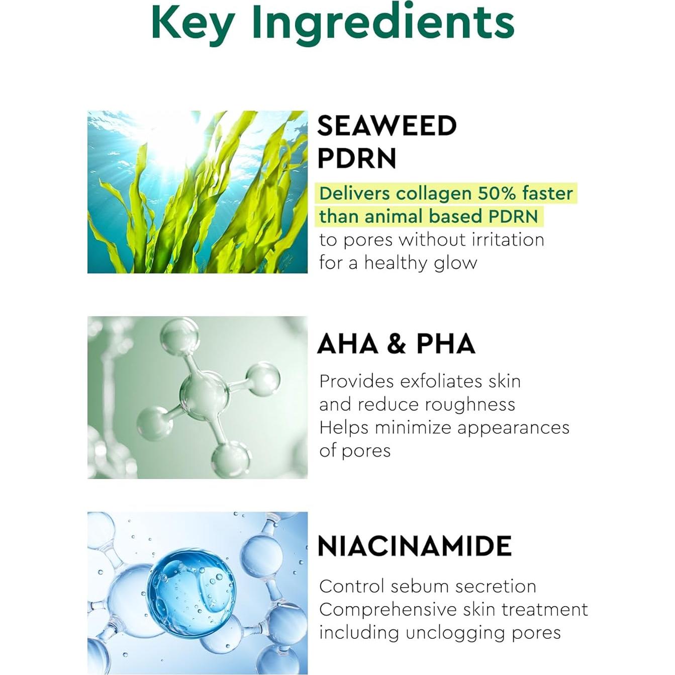 Mascarilla Facial PDRN de Algas Bewants 100 ml con AHA y BHA