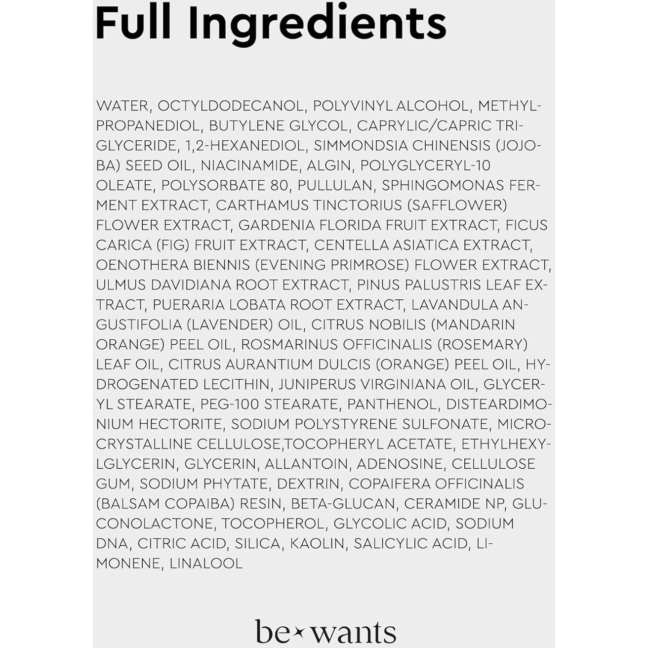 Mascarilla Facial PDRN de Algas Bewants 100 ml con AHA y BHA