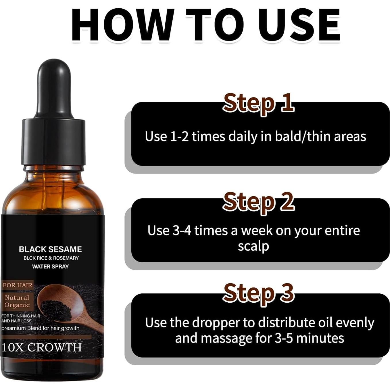 Suero de Crecimiento Capilar Lucksun 30ml - Aceite de Sésamo Negro