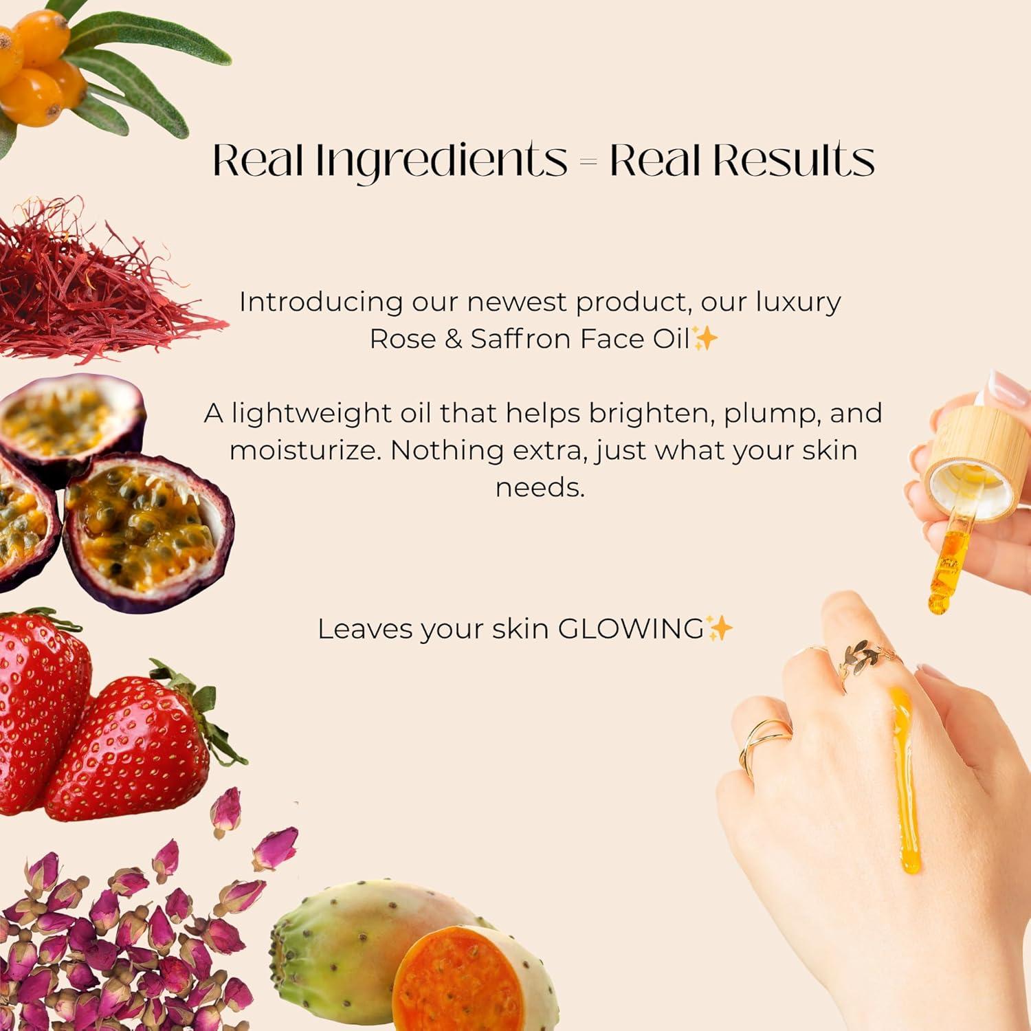 Aceite Facial Hidratante Lia Organics 90ml - Rosa y Azafrán