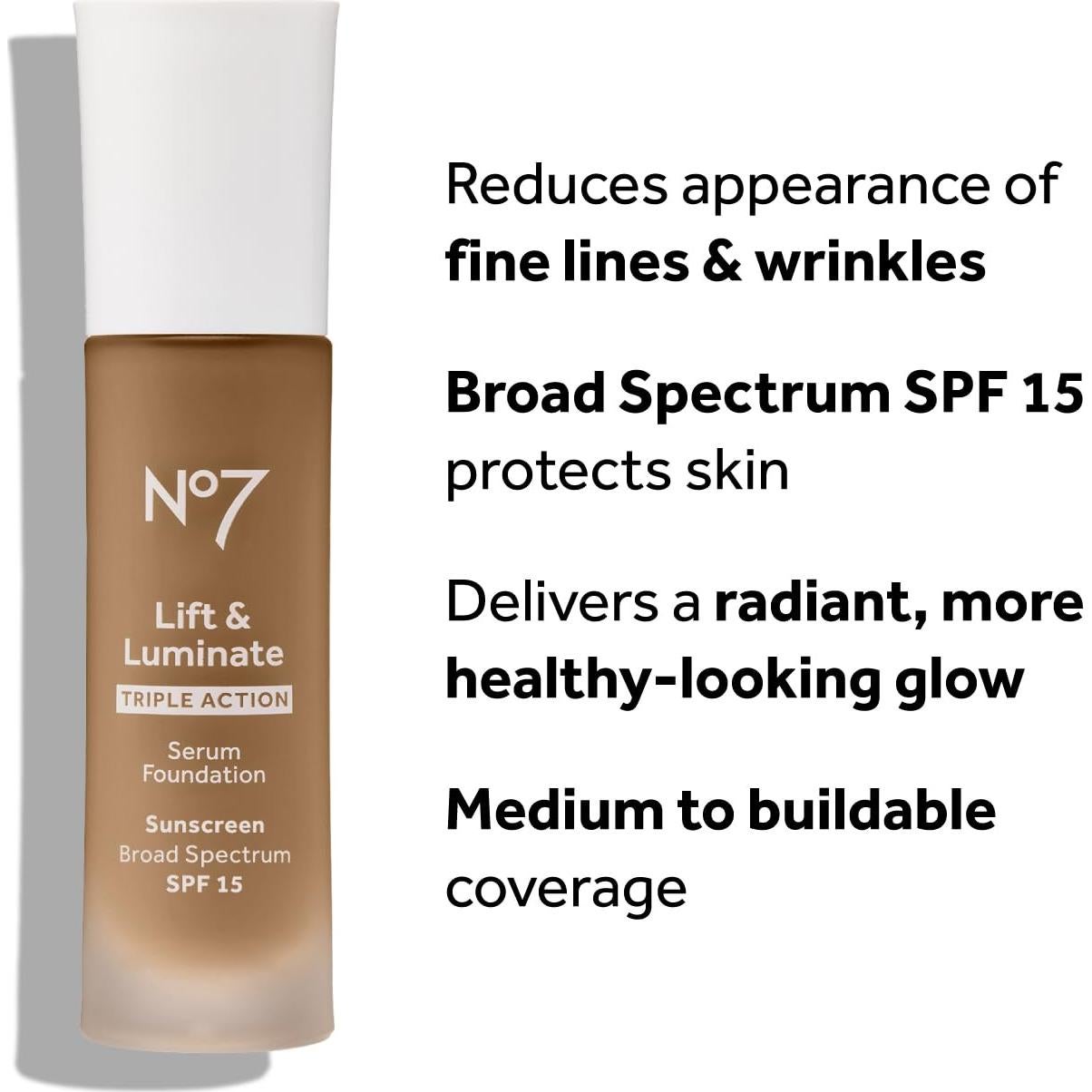 Base de Maquillaje Antienvejecimiento No7 30ml SPF 15 Anacardo