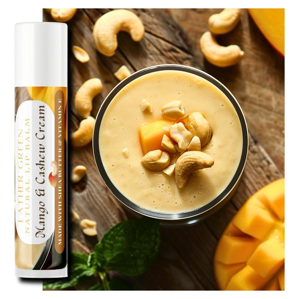Bálsamo Labial Natural Lather Green Mango y Anacardo 3 Unidades