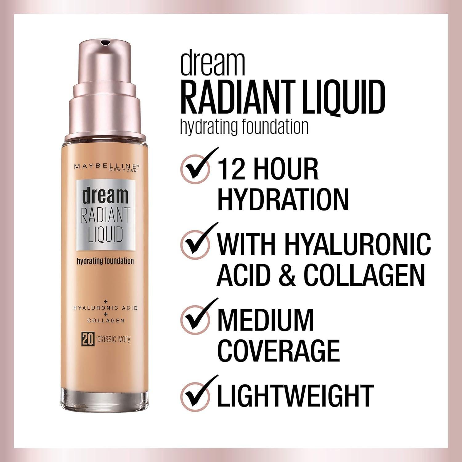 Base Líquida Hidratante Maybelline Dream Radiant 29.57 ml Anacardo