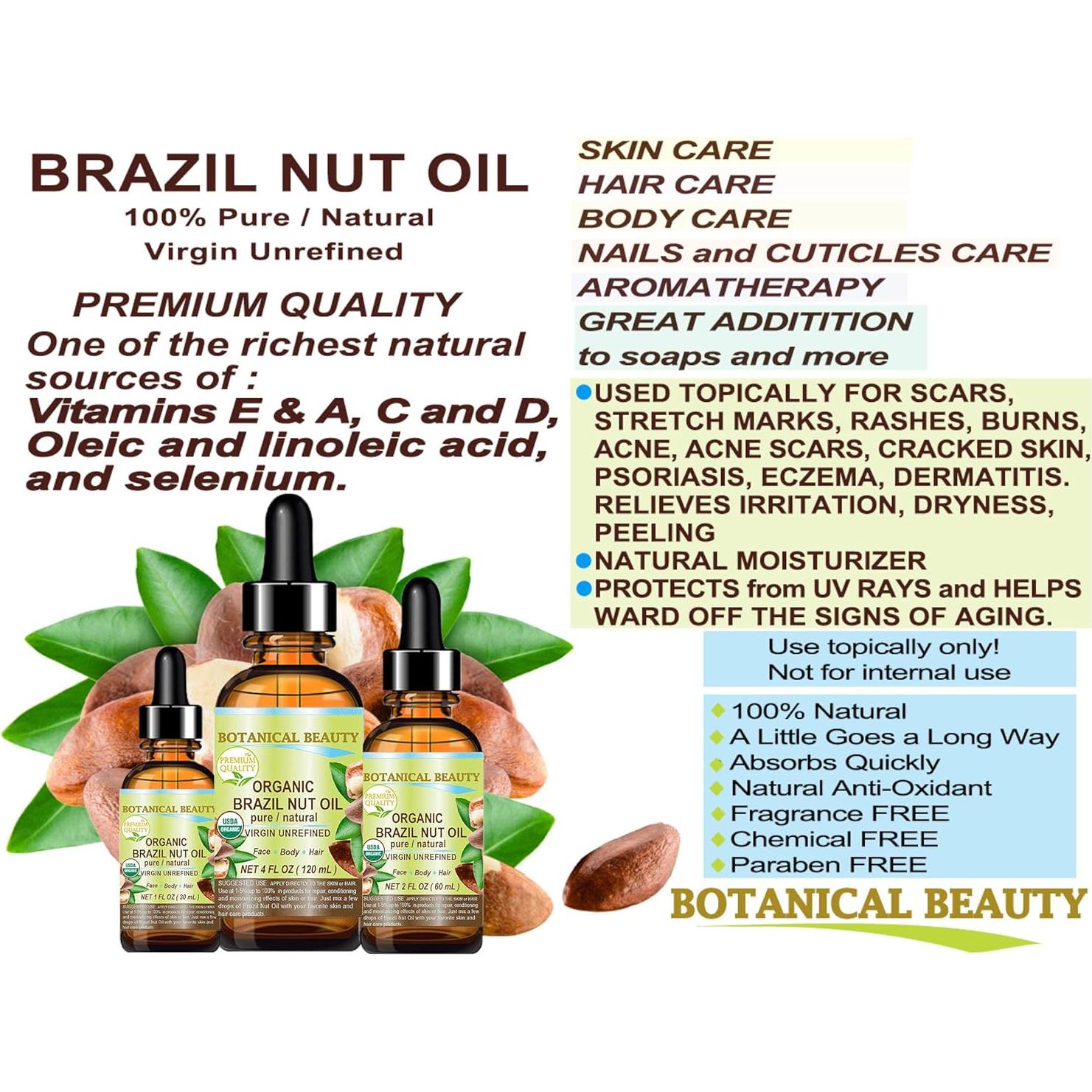 Aceite de Nuez de Brasil Orgánico 120 ml - Bertholletia Excelsa