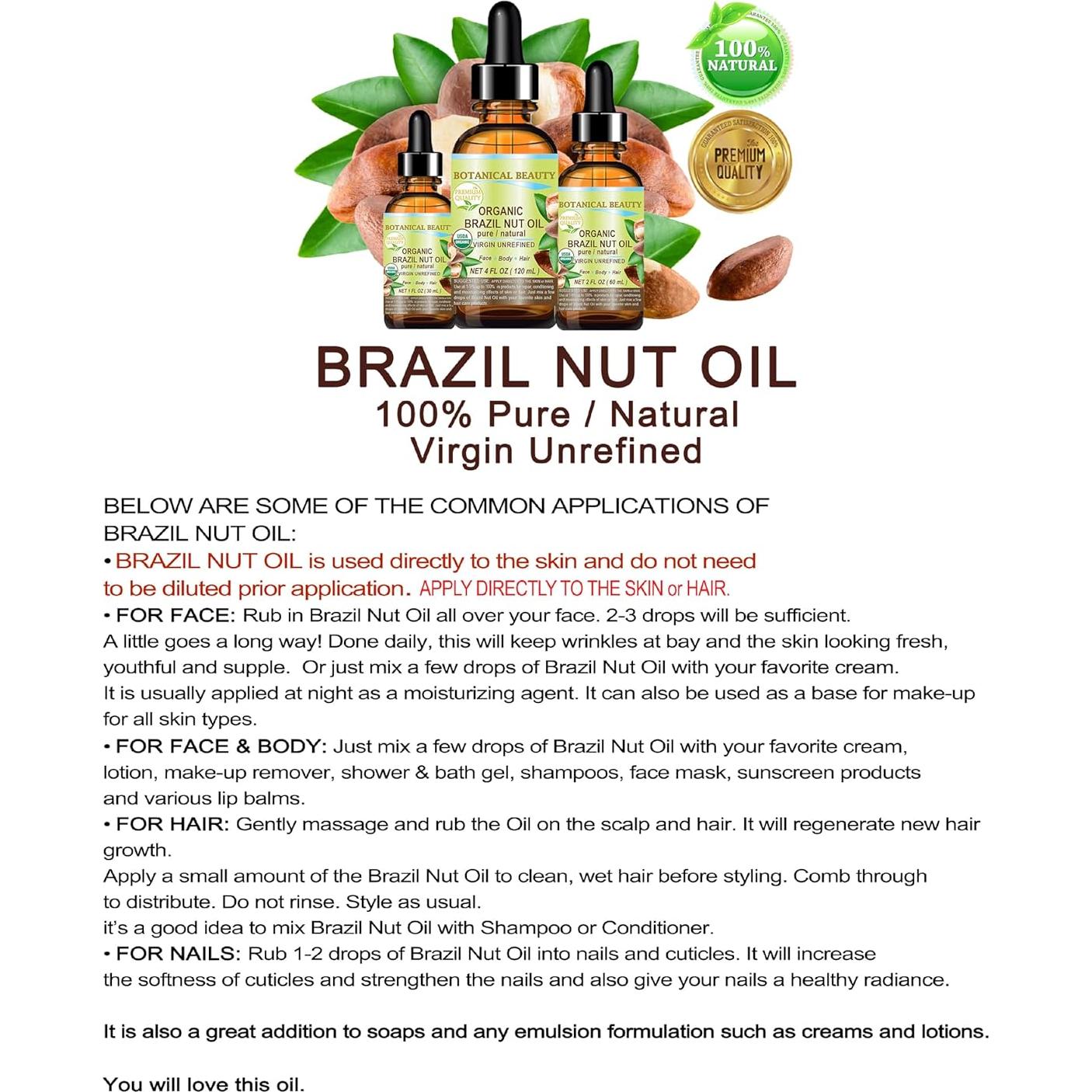 Aceite de Nuez de Brasil Orgánico 120 ml - Bertholletia Excelsa