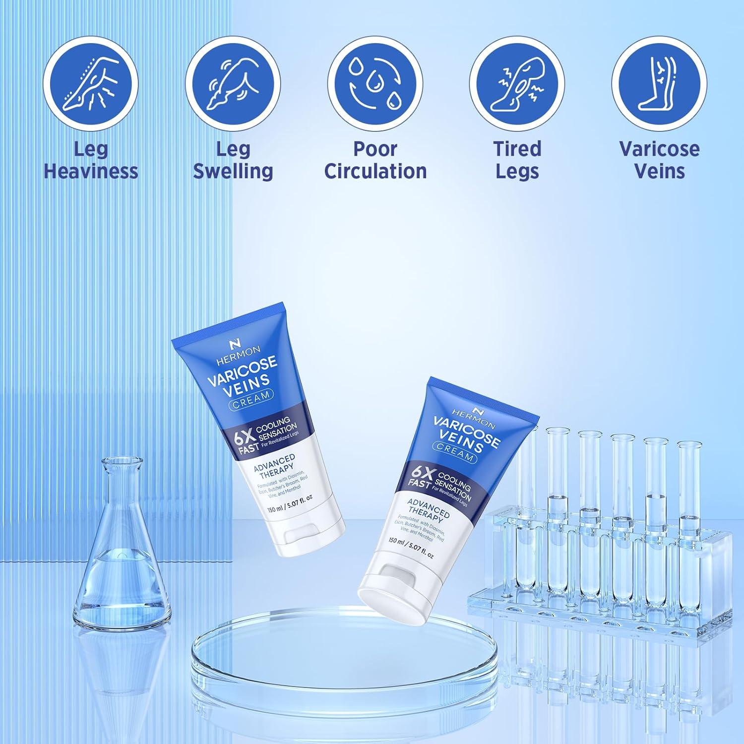 Crema para Venas Varicosas Hermon 150 ml - Fórmula Natural