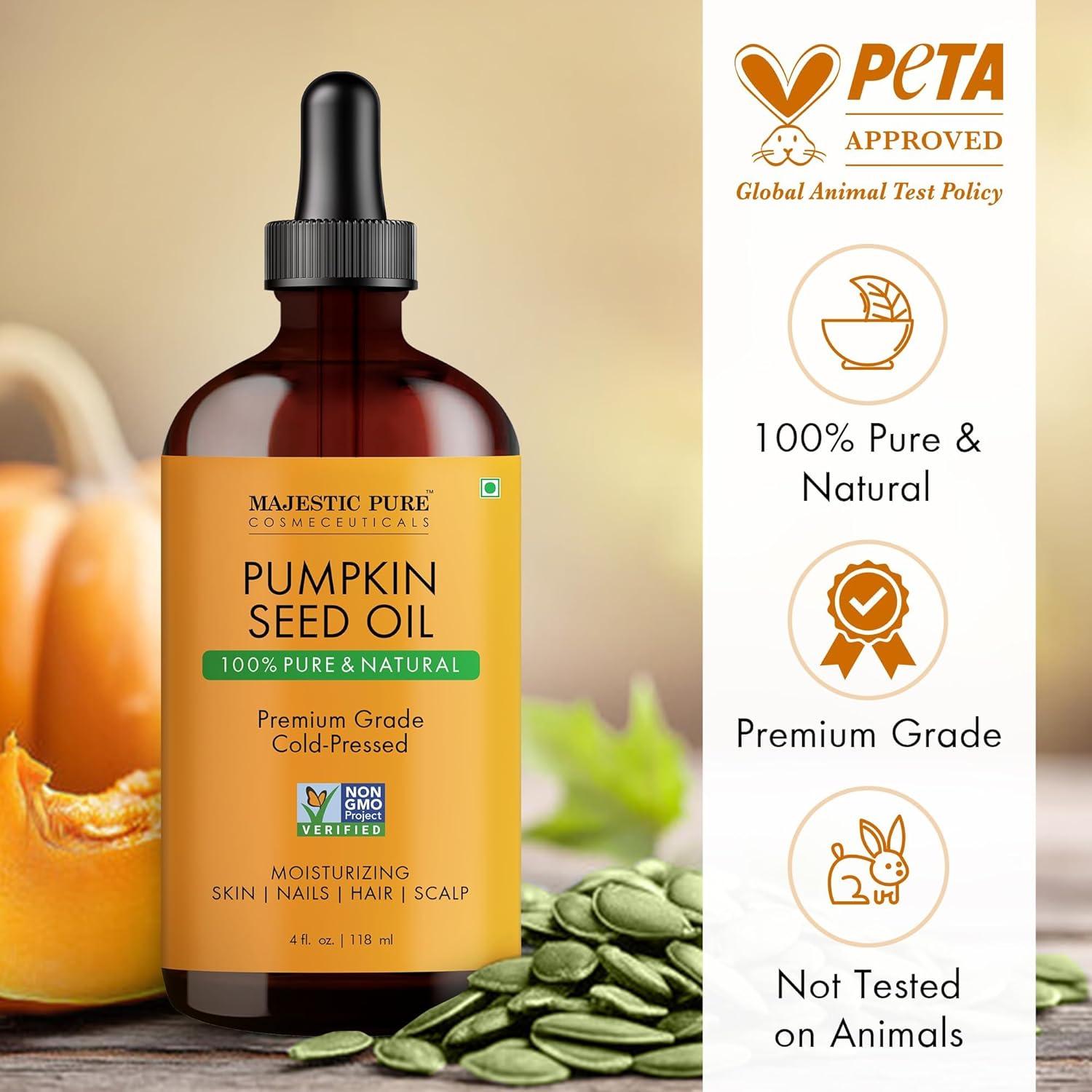 Aceite de Semilla de Calabaza Majestic Pure 118 ml - 100% Puro