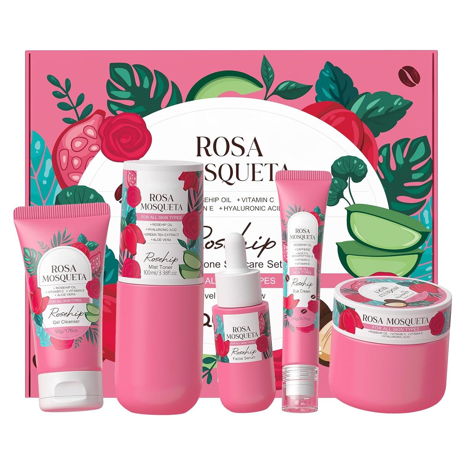 Conjunto de Cuidado de la Piel BeauBase Rosa Mosqueta 5 Piezas