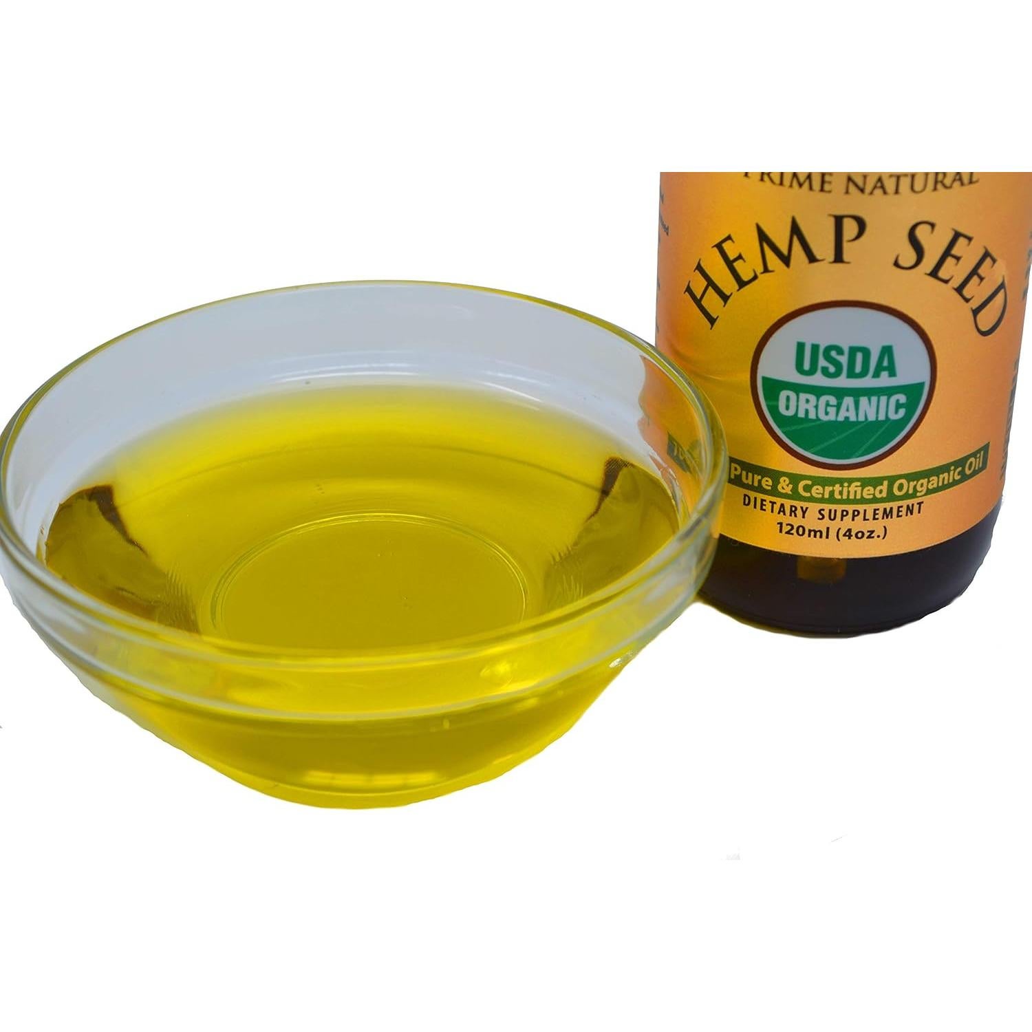 Aceite de Semilla de Cáñamo Orgánico Prime Natural 120ml - Certificado USDA - Puro y Virgen