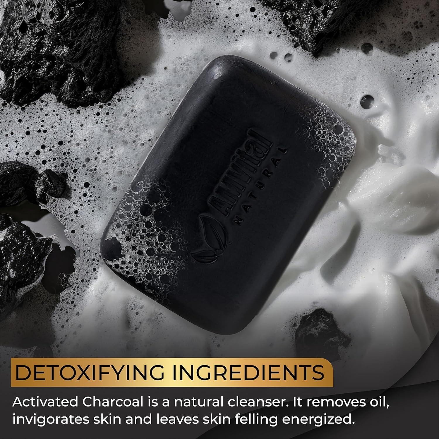 Conjunto de Jabones de Carbón Natural AMVital - 3 Piezas Veganas