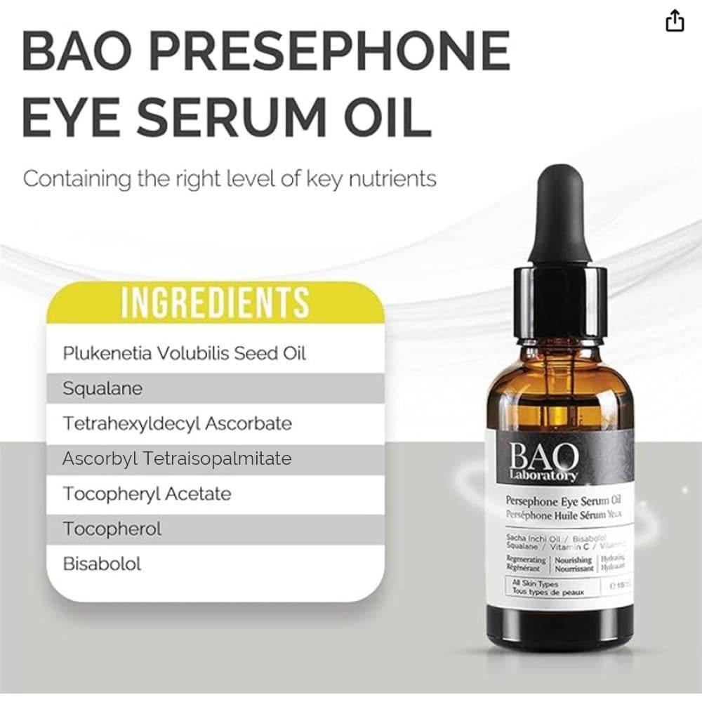 Suero para los Ojos Persephone 15 ML - Aceite Sacha Inchi, Vitaminas C y E