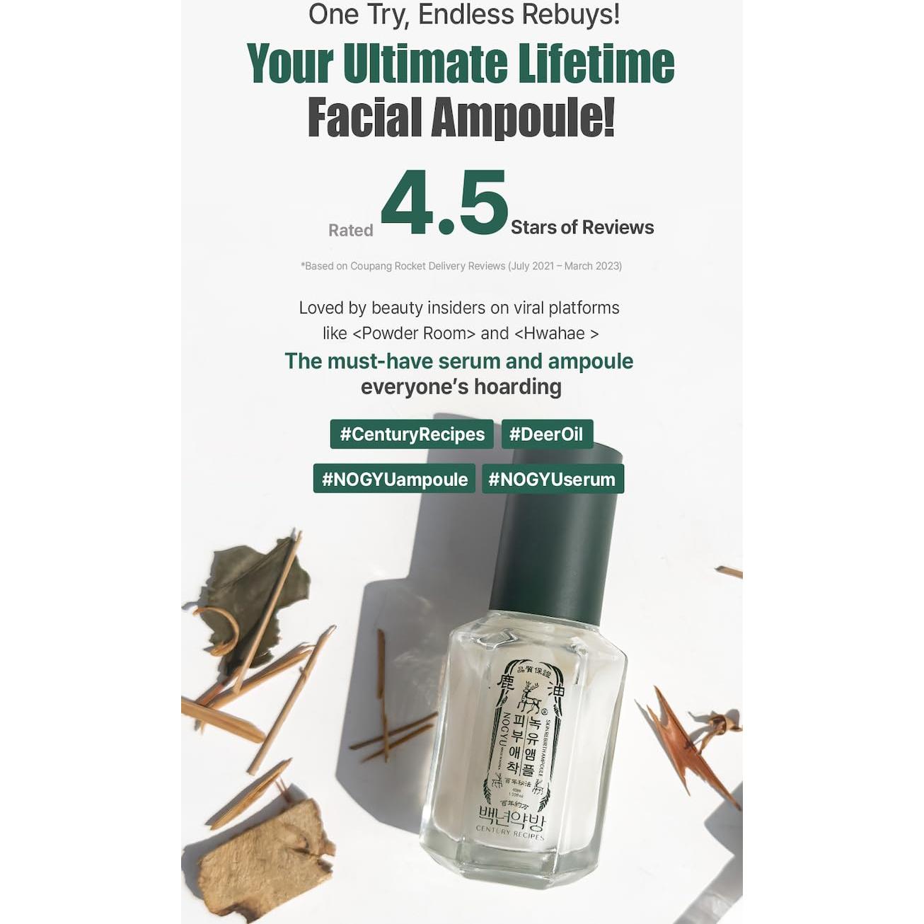 Ampoule Facial Hidratante Nogyu Skin Rebirth 40 ml - CENTURY RECIPES