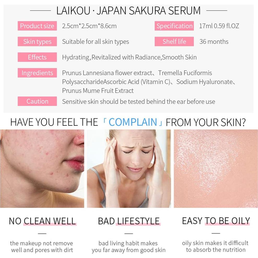 Esencia Facial Hidratante AKARY Sakura 17ml - Ácido Hialurónico