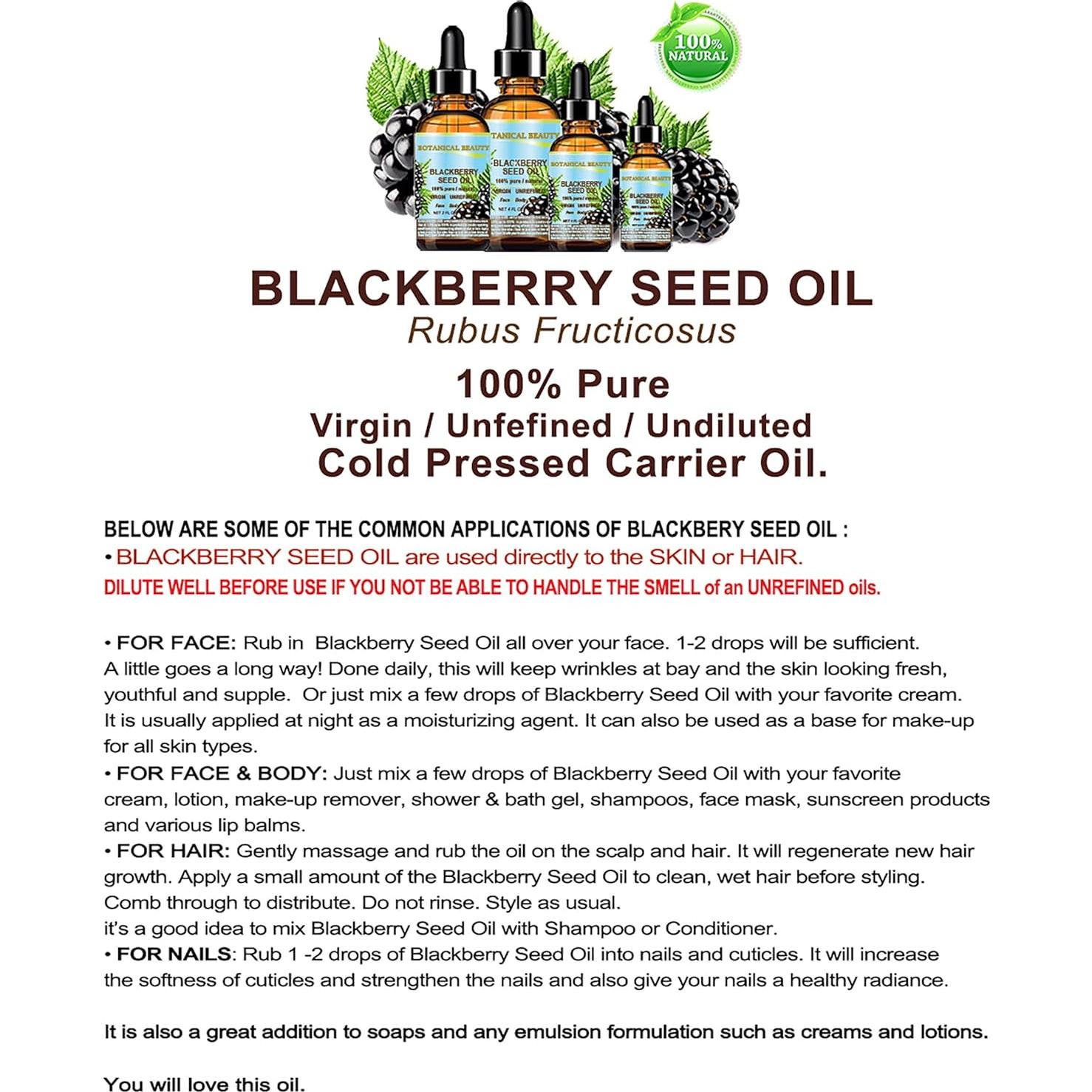 Aceite de Semilla de Mora 100% Puro Botanical Beauty 118 ml