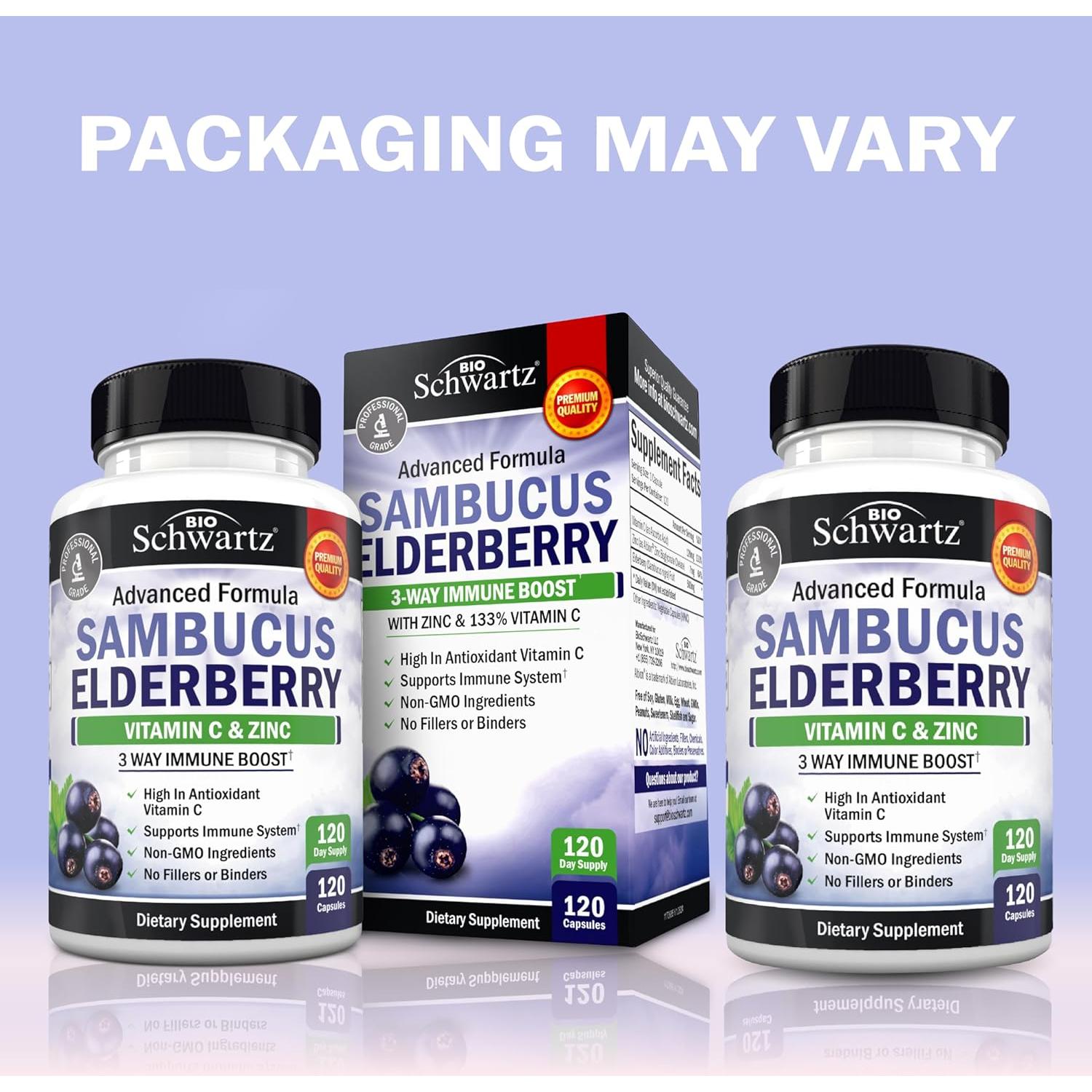 Cápsulas de Saúco BioSchwartz con Zinc y Vitamina C 120 Unidades