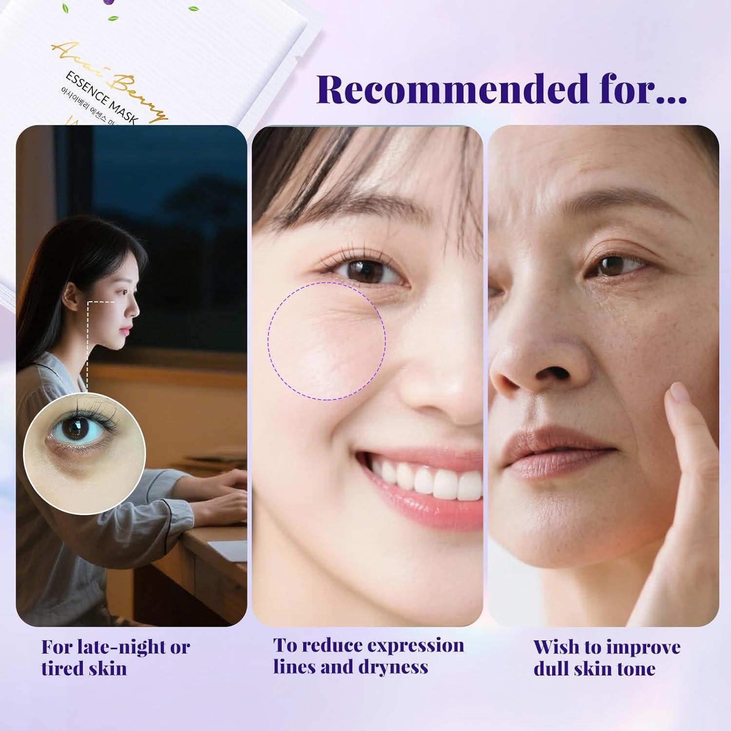 Máscara Hidratante Acai Berry JAAN - Set de 10 Piezas