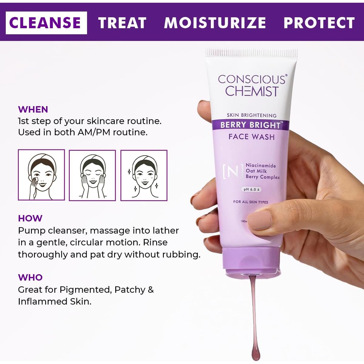 Limpiador Facial Niacinamide Conscious Chemist 100ml - Berry Bright