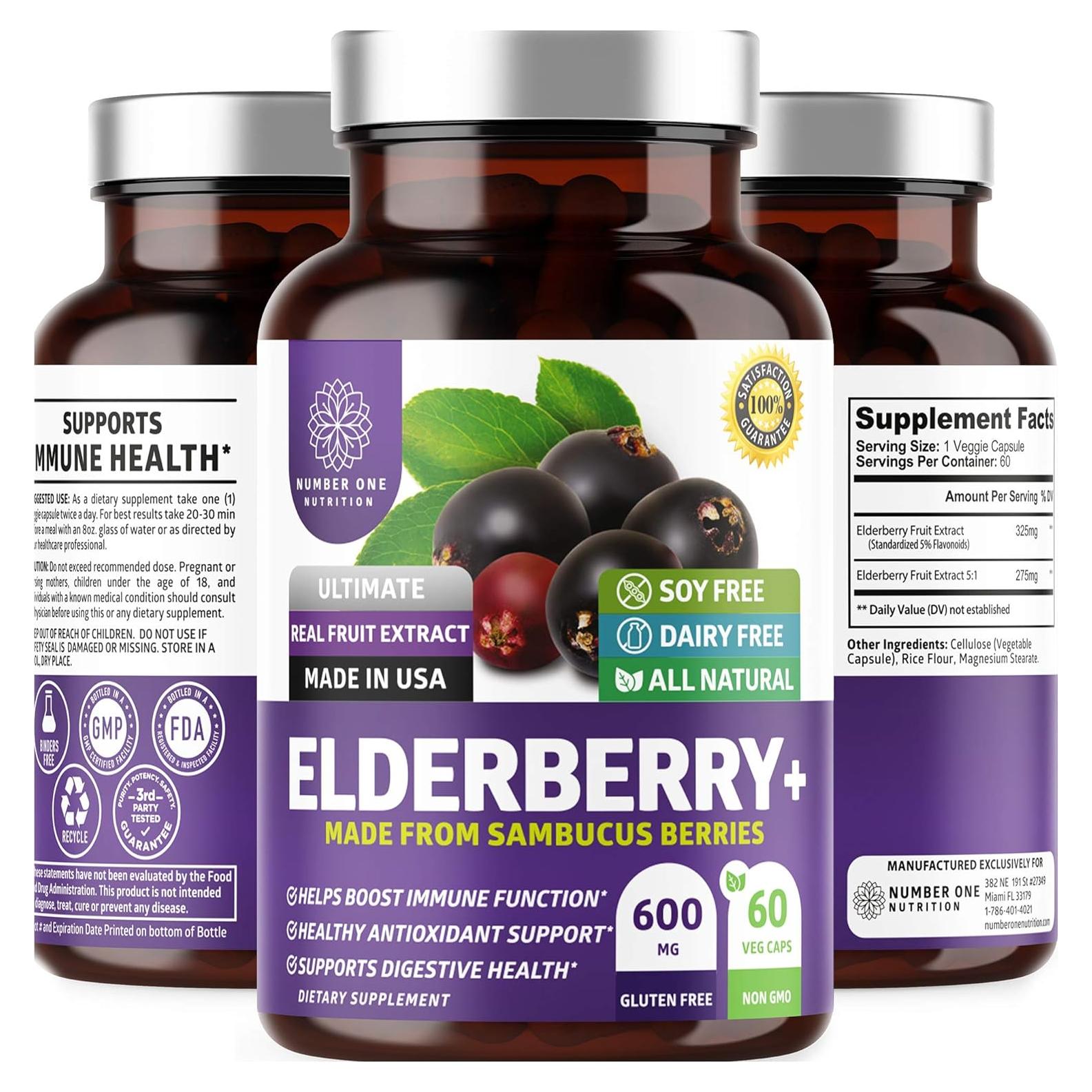 Cápsulas de Saúco Negro Premium N1N - 60 Veganas Antioxidantes