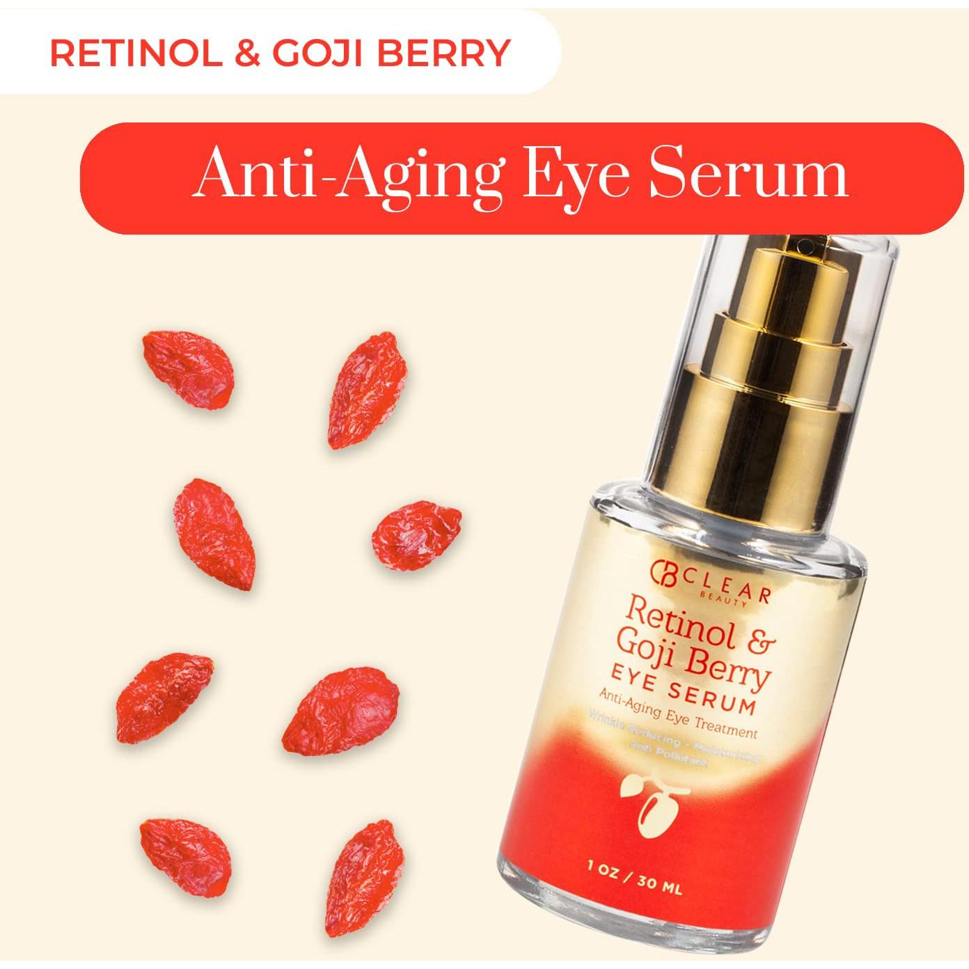 Suero Contorno de Ojos Clear Beauty con Retinol y Baya de Goji