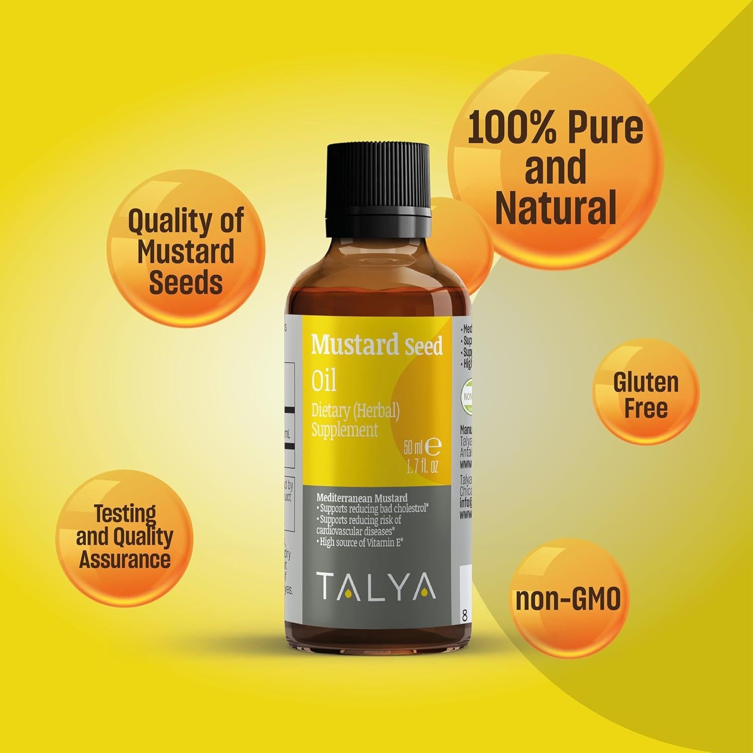 Aceite de Mostaza Puro Talya 50ml Prensado en Frío Natural
