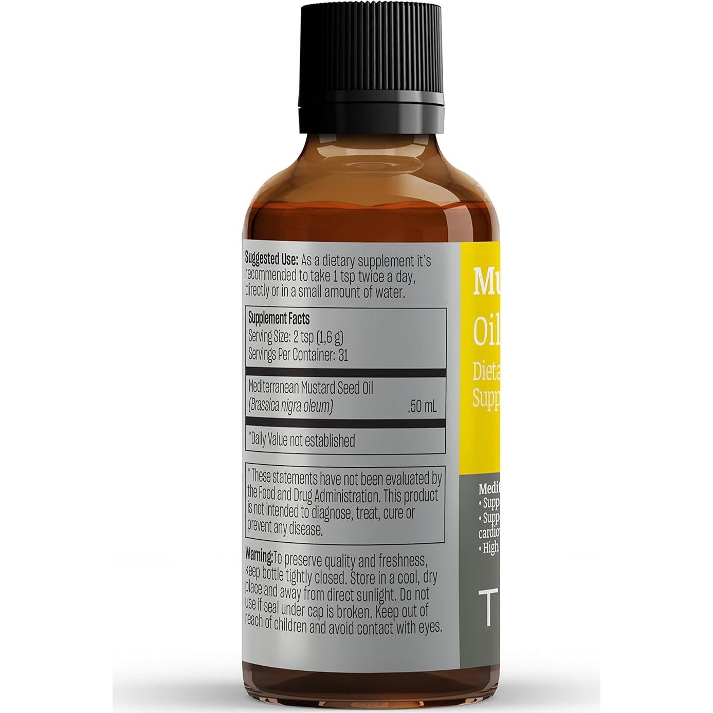 Aceite de Mostaza Puro Talya 50ml Prensado en Frío Natural