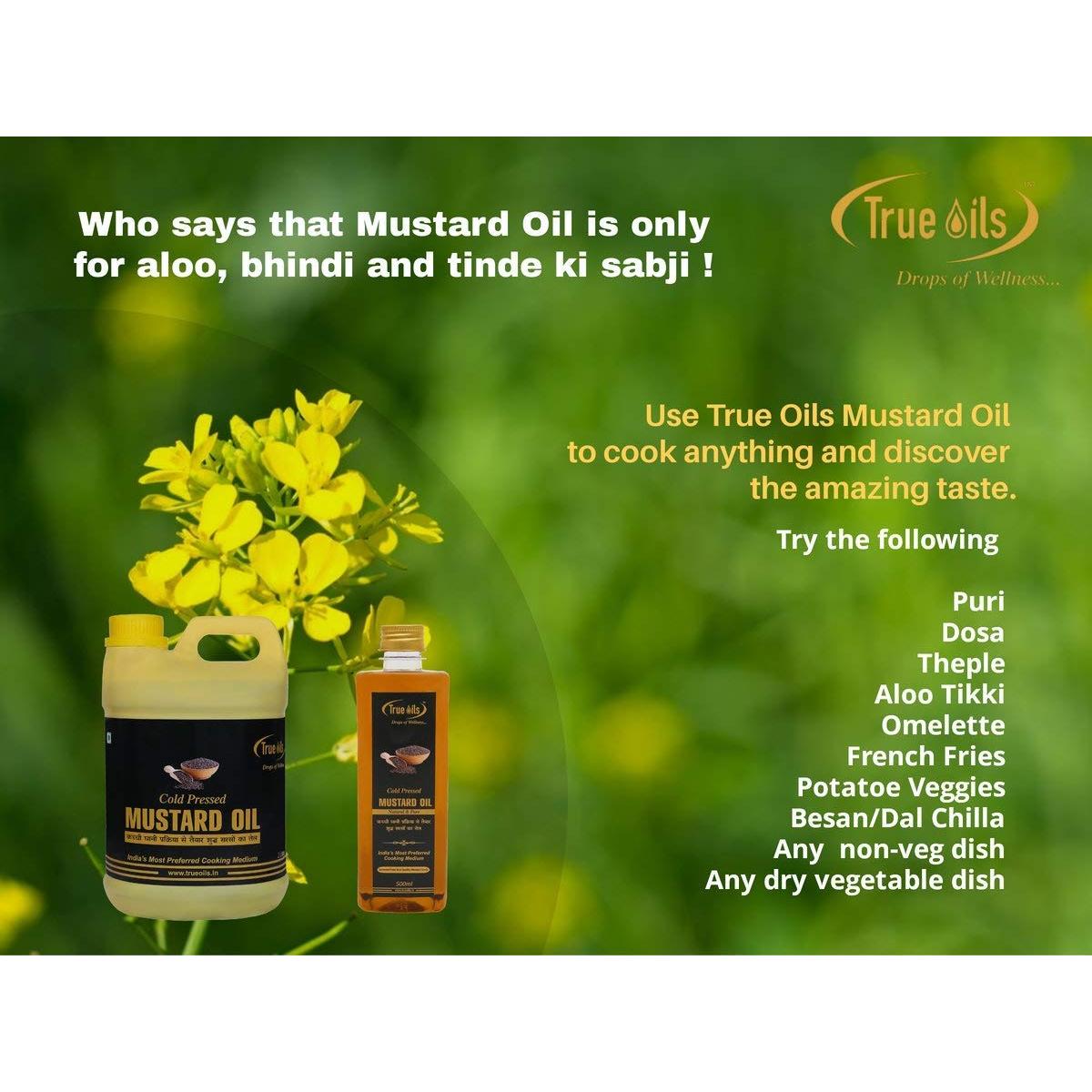 Aceite de Mostaza Prensado en Frío True Oils 500ml - Crecimiento Cabello