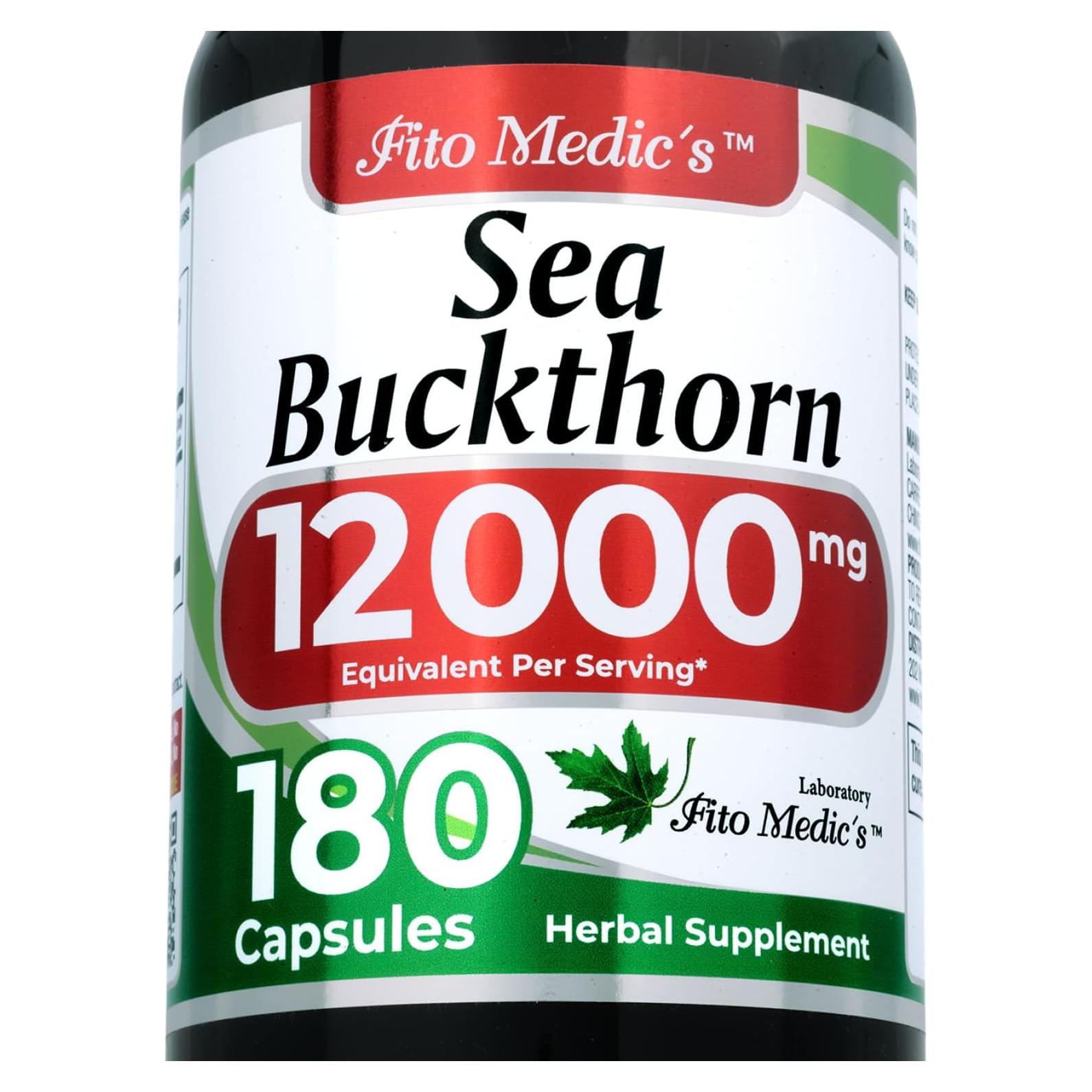 Suplemento Espino Marino FITO MEDIC'S 180 Cápsulas 12000 mg Omega 7