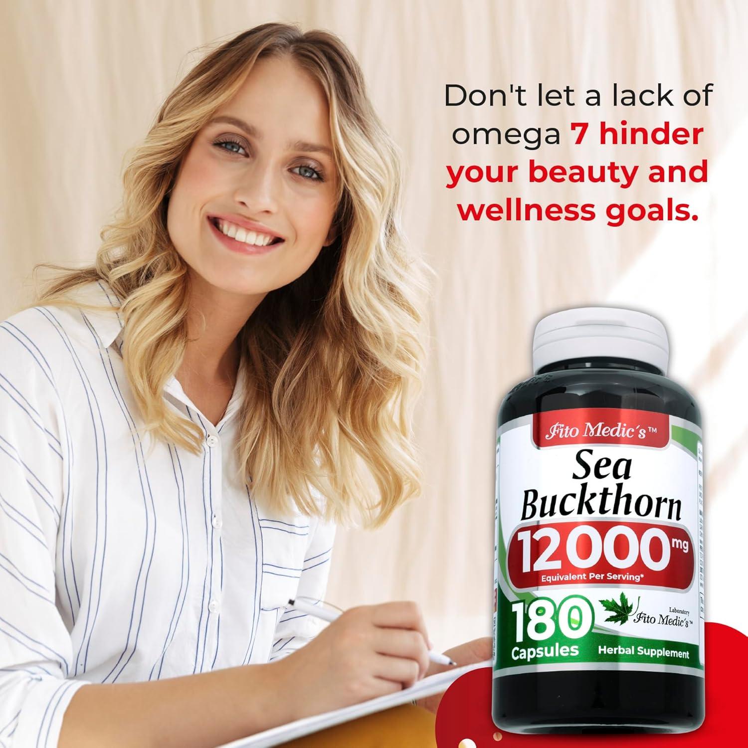 Suplemento Espino Marino FITO MEDIC'S 180 Cápsulas 12000 mg Omega 7