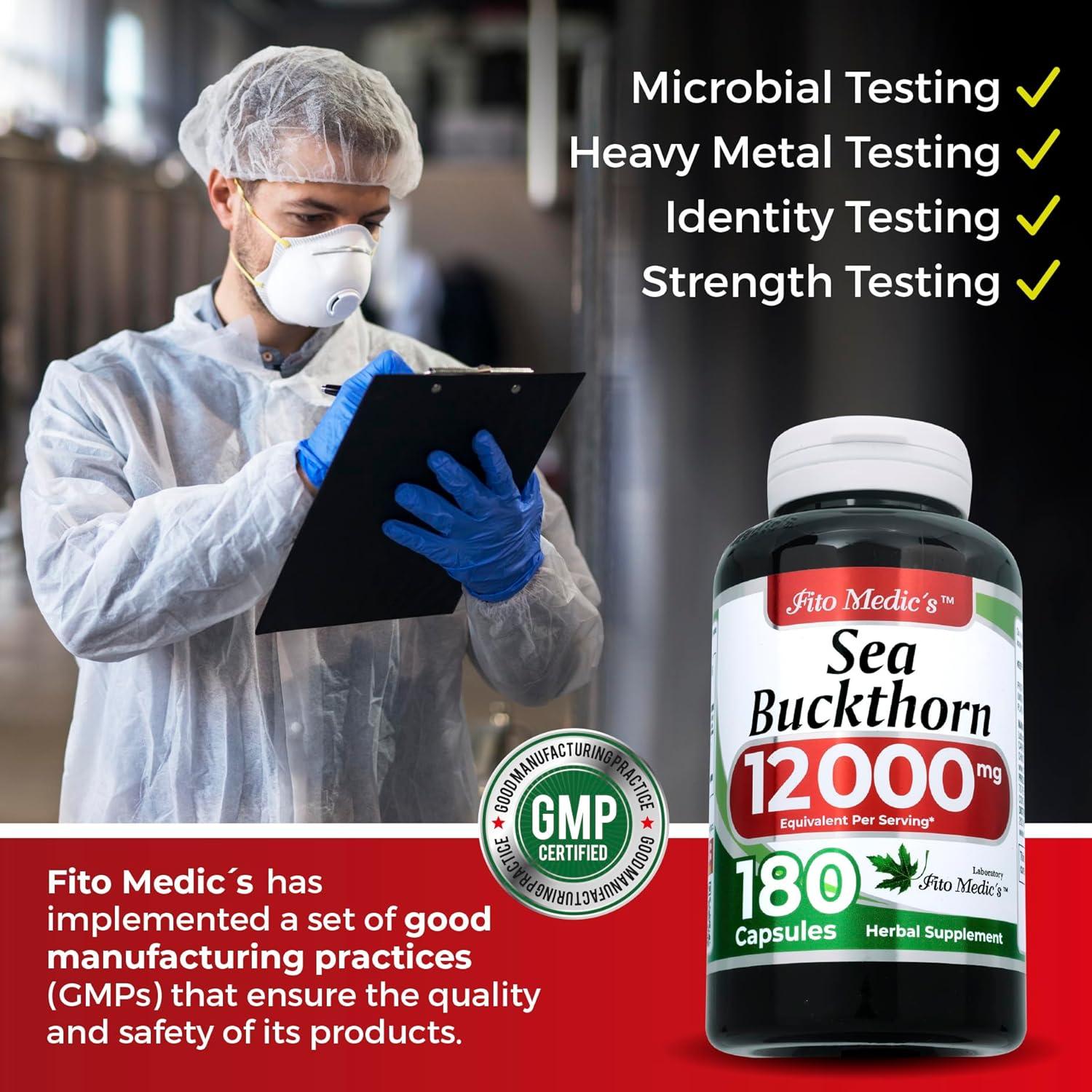 Suplemento Espino Marino FITO MEDIC'S 180 Cápsulas 12000 mg Omega 7