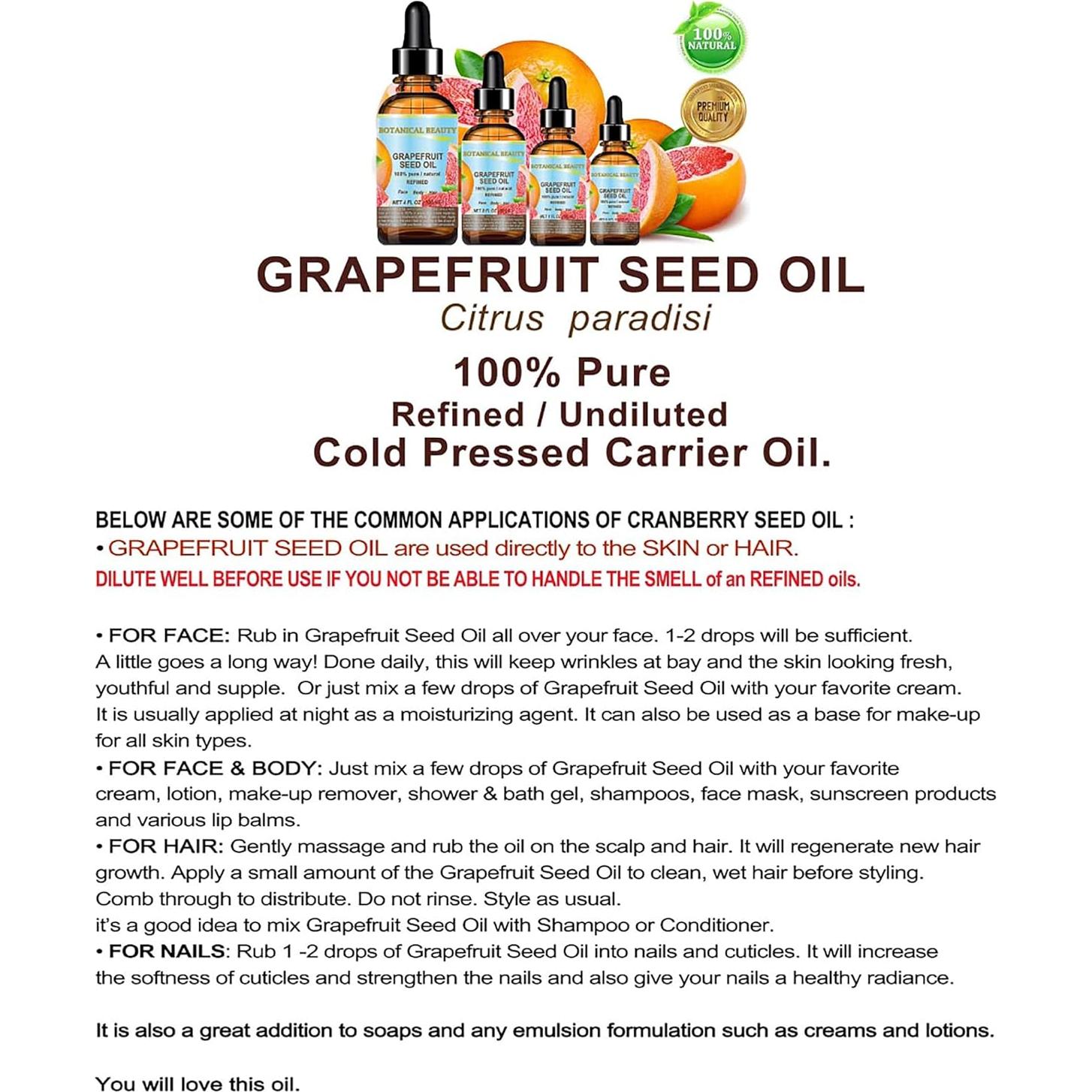 Aceite de Semilla de Pomelo 100% Puro Belleza Botánica 30 ml