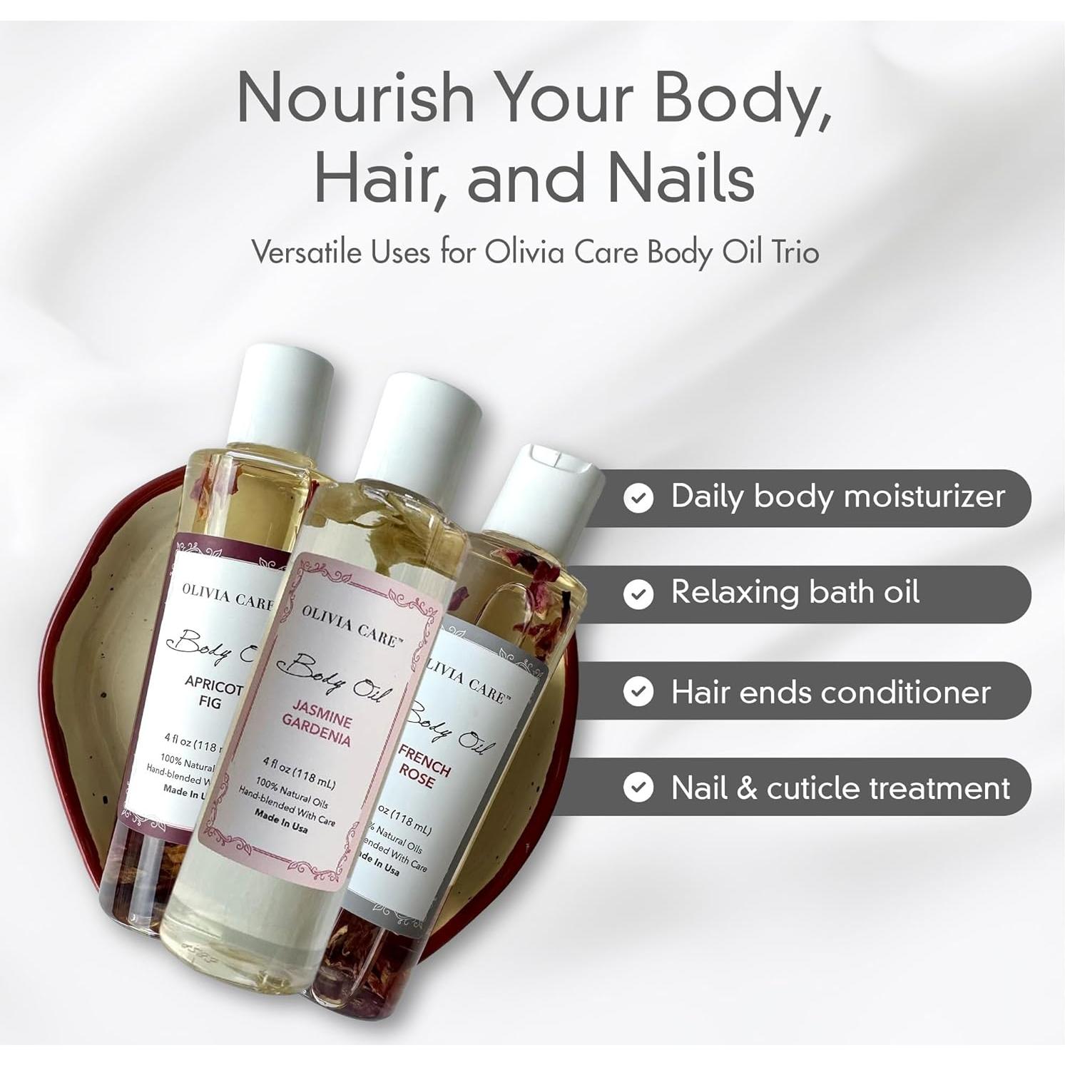 Aceites Corporales Olivia Care 3 Pack - Higo, Rosa, Jazmín