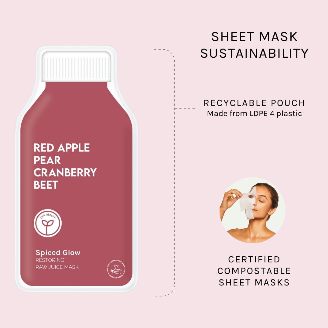 Máscara Facial Restauradora ESW Belleza - 6 Pack Manzana, Pera y Arándano