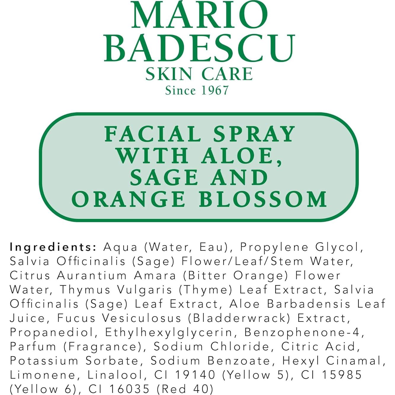 Spray Facial Mario Badescu 236.6 ml Aloe y Flor de Naranjo