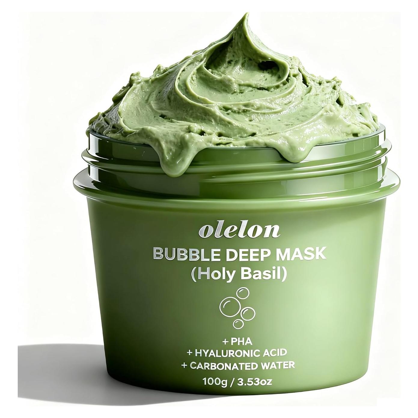 Mascarilla Burbuja OLELON Albahaca Sagrada 100g - Limpieza Profunda