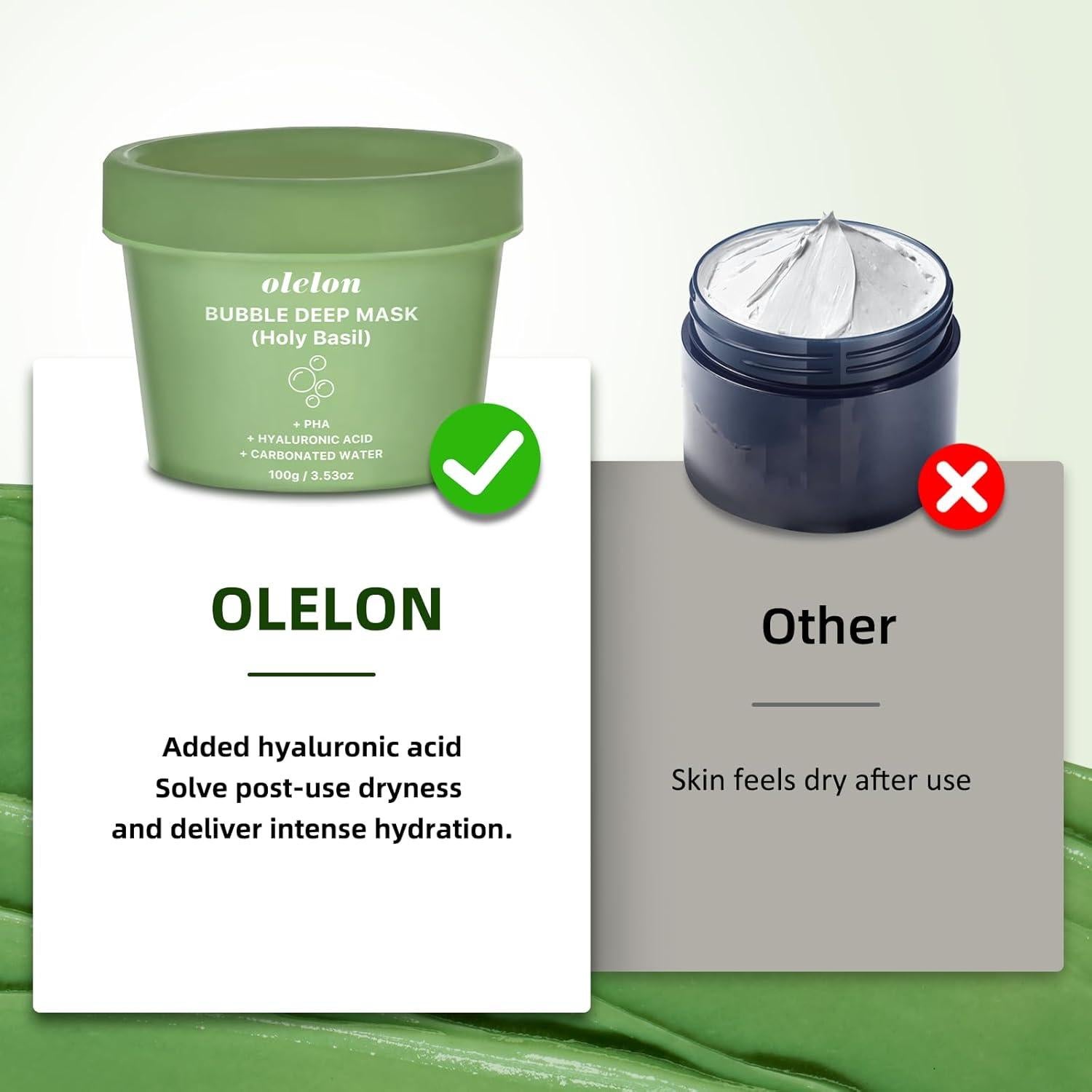 Mascarilla Burbuja OLELON Albahaca Sagrada 100g - Limpieza Profunda