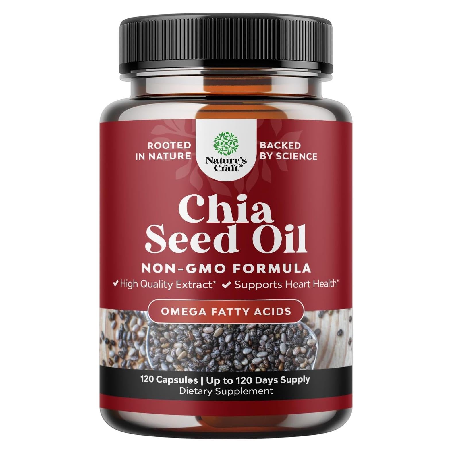 Cápsulas de Omega 3-6-9 de Semilla de Chía Natures Craft 120 Unidades