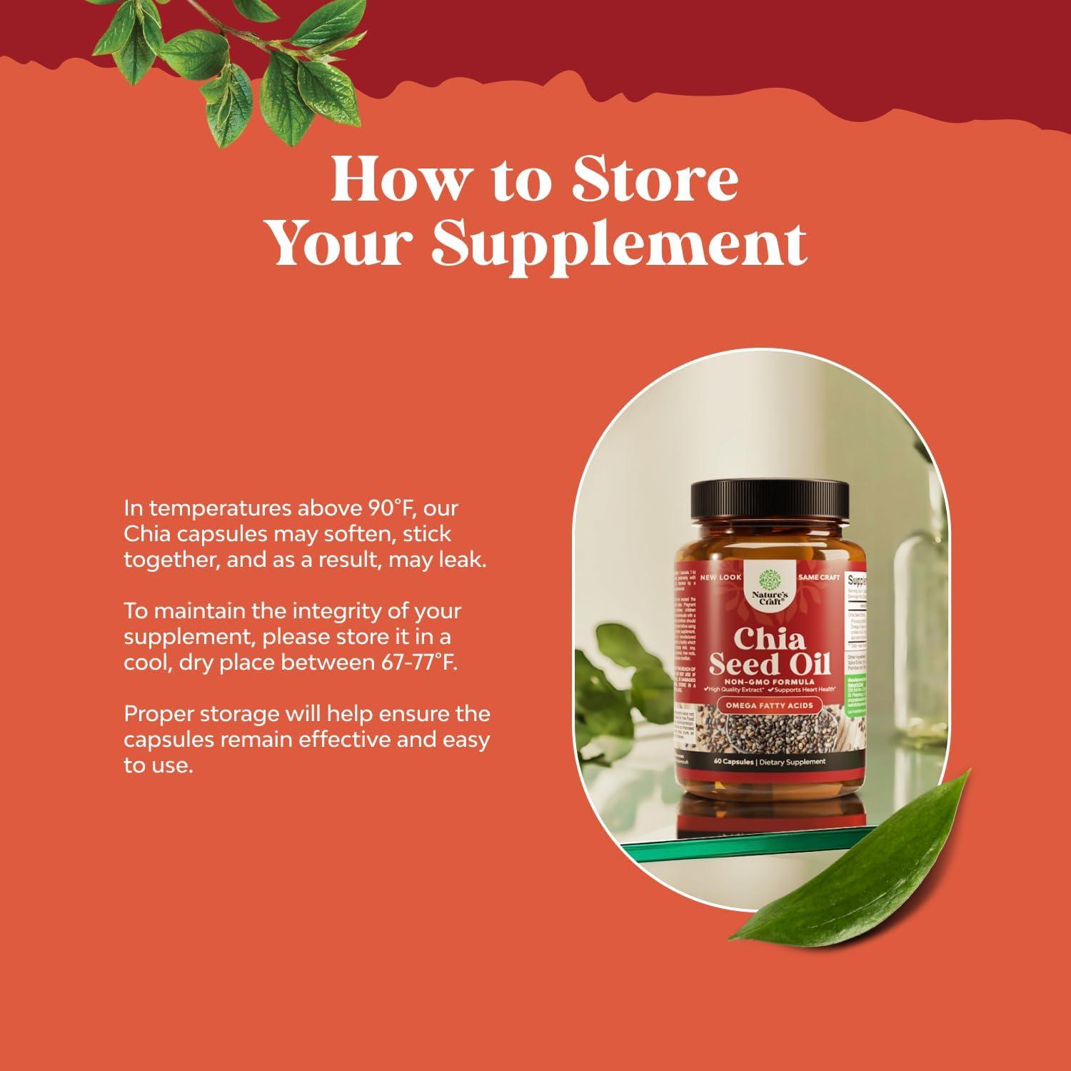 Cápsulas de Omega 3-6-9 de Semilla de Chía Natures Craft 120 Unidades