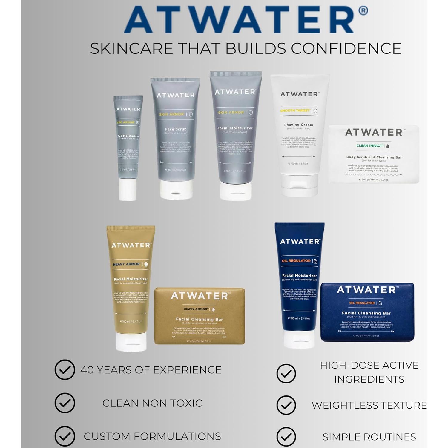 Kit de Cuidado Facial para Hombres ATWATER - Hidratante, Crema de Afeitar y Ojos