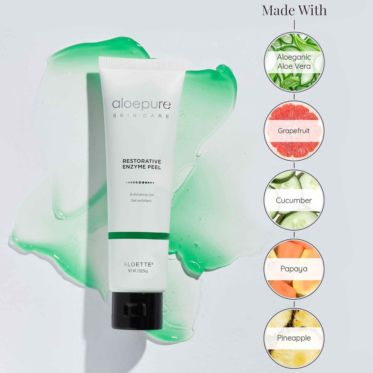 Gel Exfoliante Facial Aloette 56.7 g - Peeling Enzimático Aloe Vera