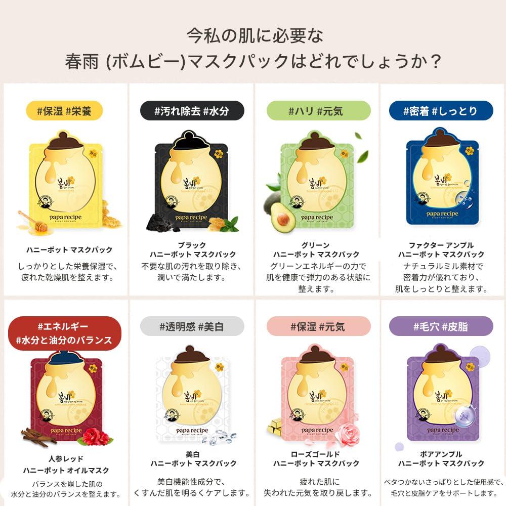 Mascarilla Facial Papa Recipe Bombee Honey 10 Piezas 25g